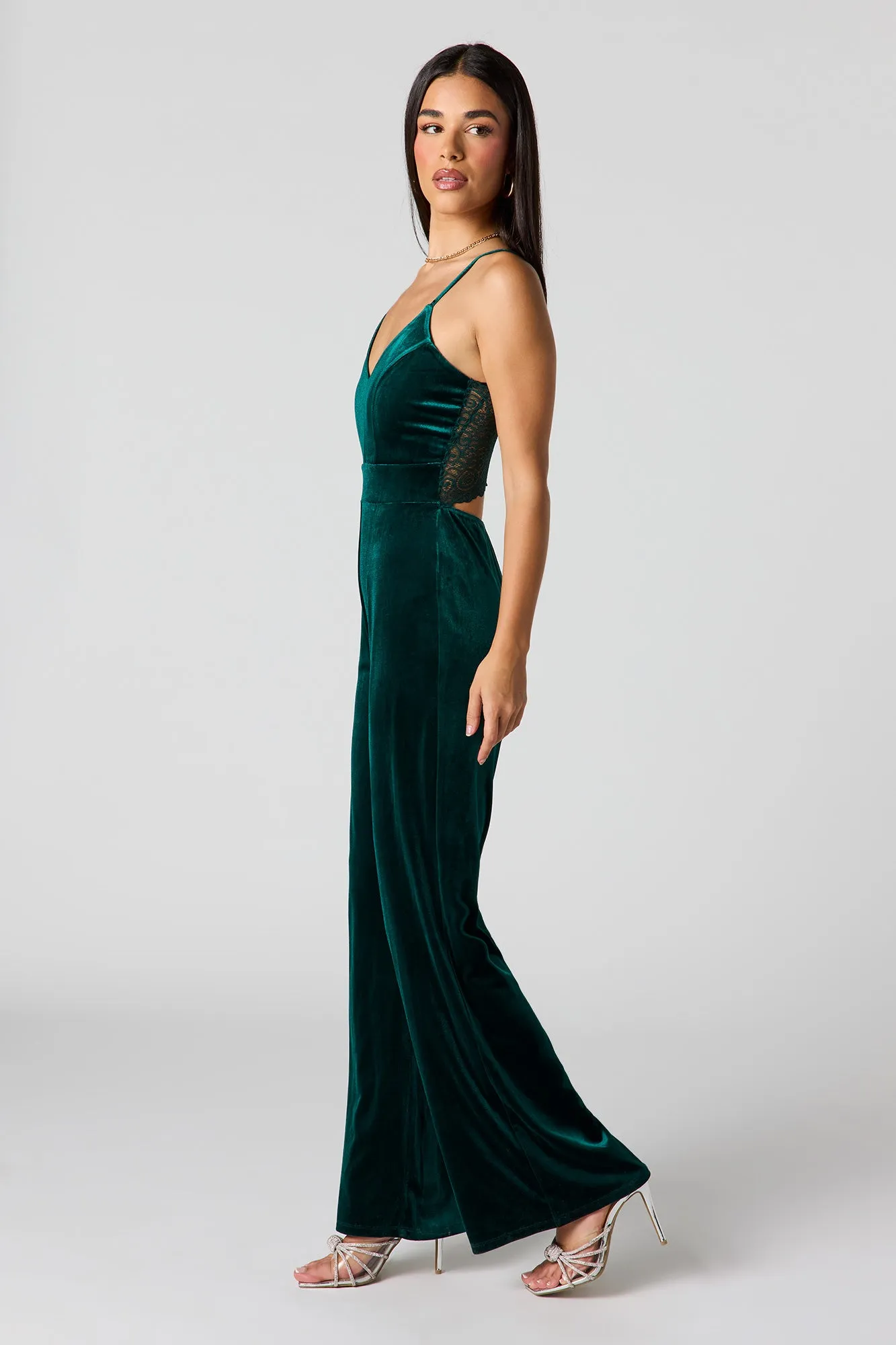 Velvet Wide Leg Jumpsuit sold by Urban Planet product image thumbnail 2