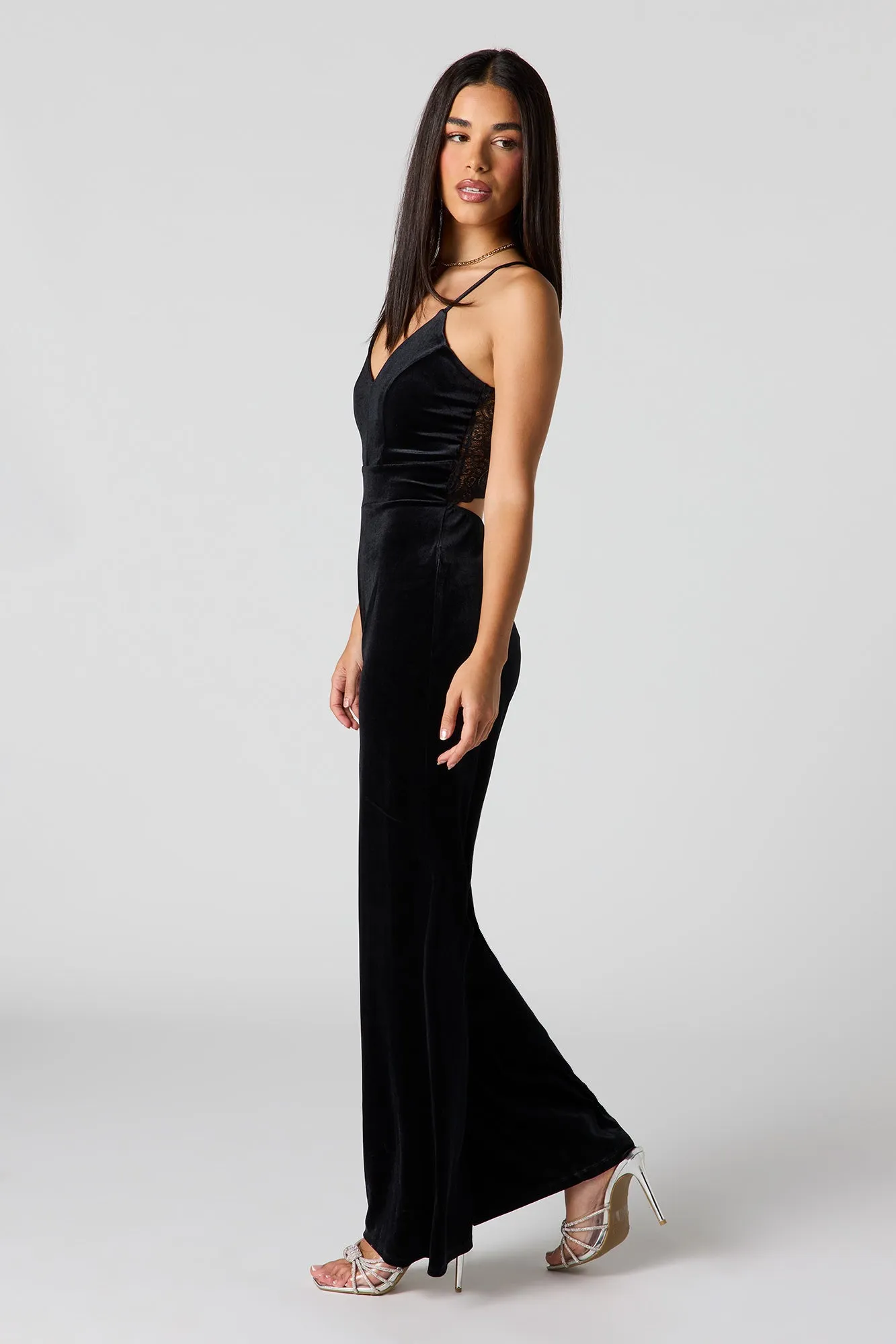 Velvet Wide Leg Jumpsuit sold by Urban Planet product image thumbnail 5