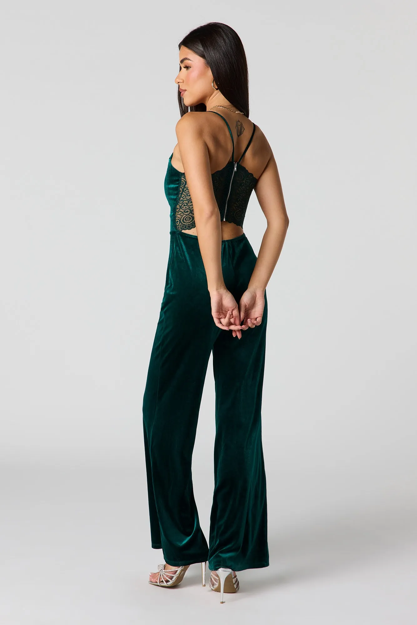 Velvet Wide Leg Jumpsuit sold by Urban Planet product image thumbnail 3
