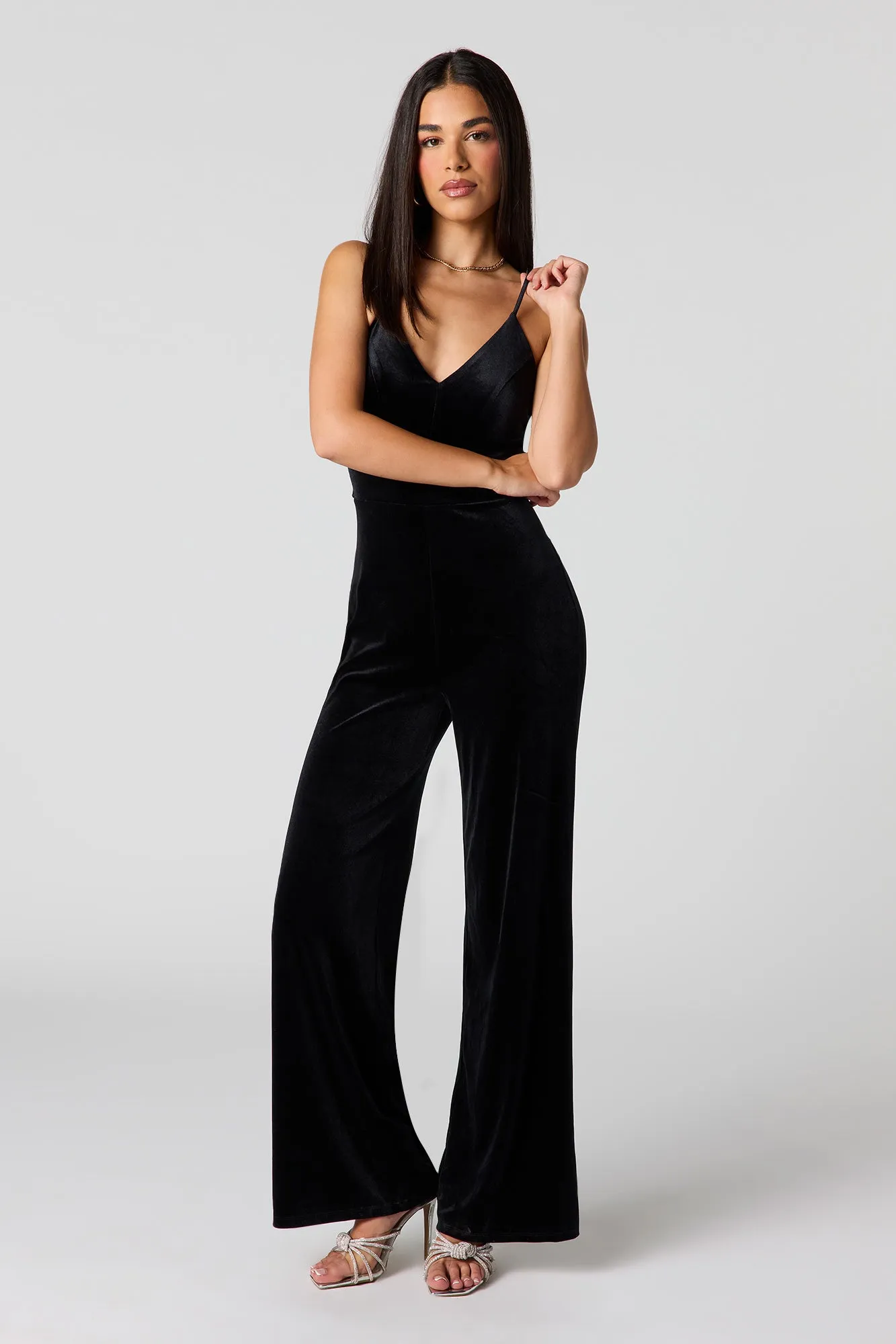 Velvet Wide Leg Jumpsuit sold by Urban Planet product image thumbnail 4