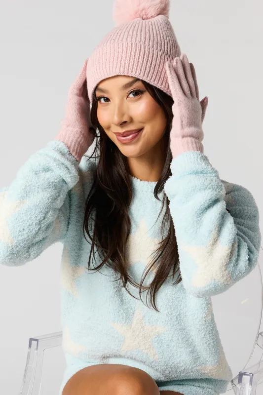 Rhinestone Beanie & Gloves Set (3 Pcs) sold by Urban Planet