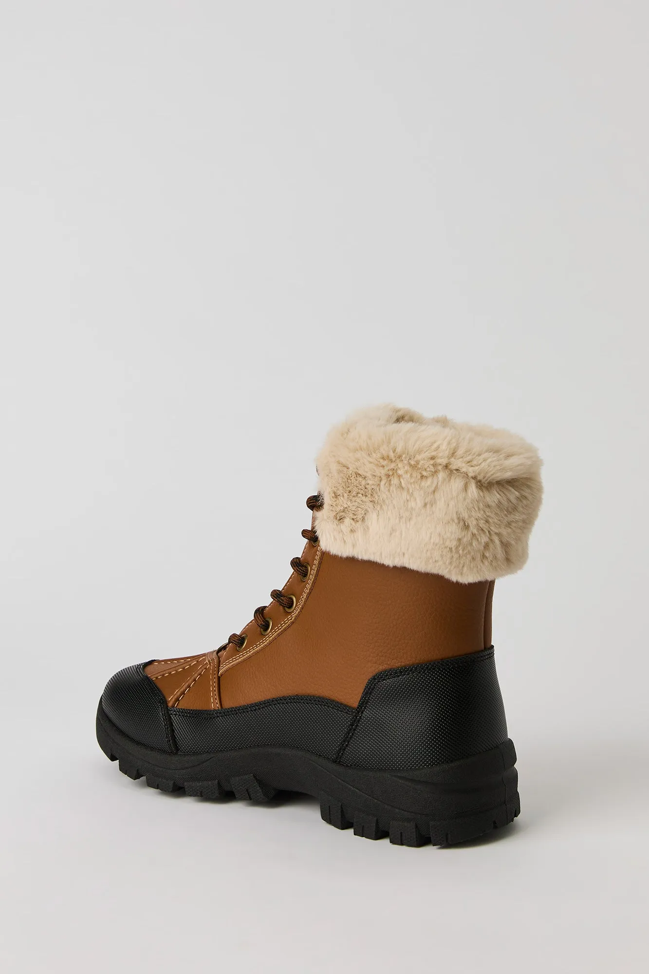 Faux Fur Collared Lace Up Boot sold by Urban Planet product image thumbnail 3