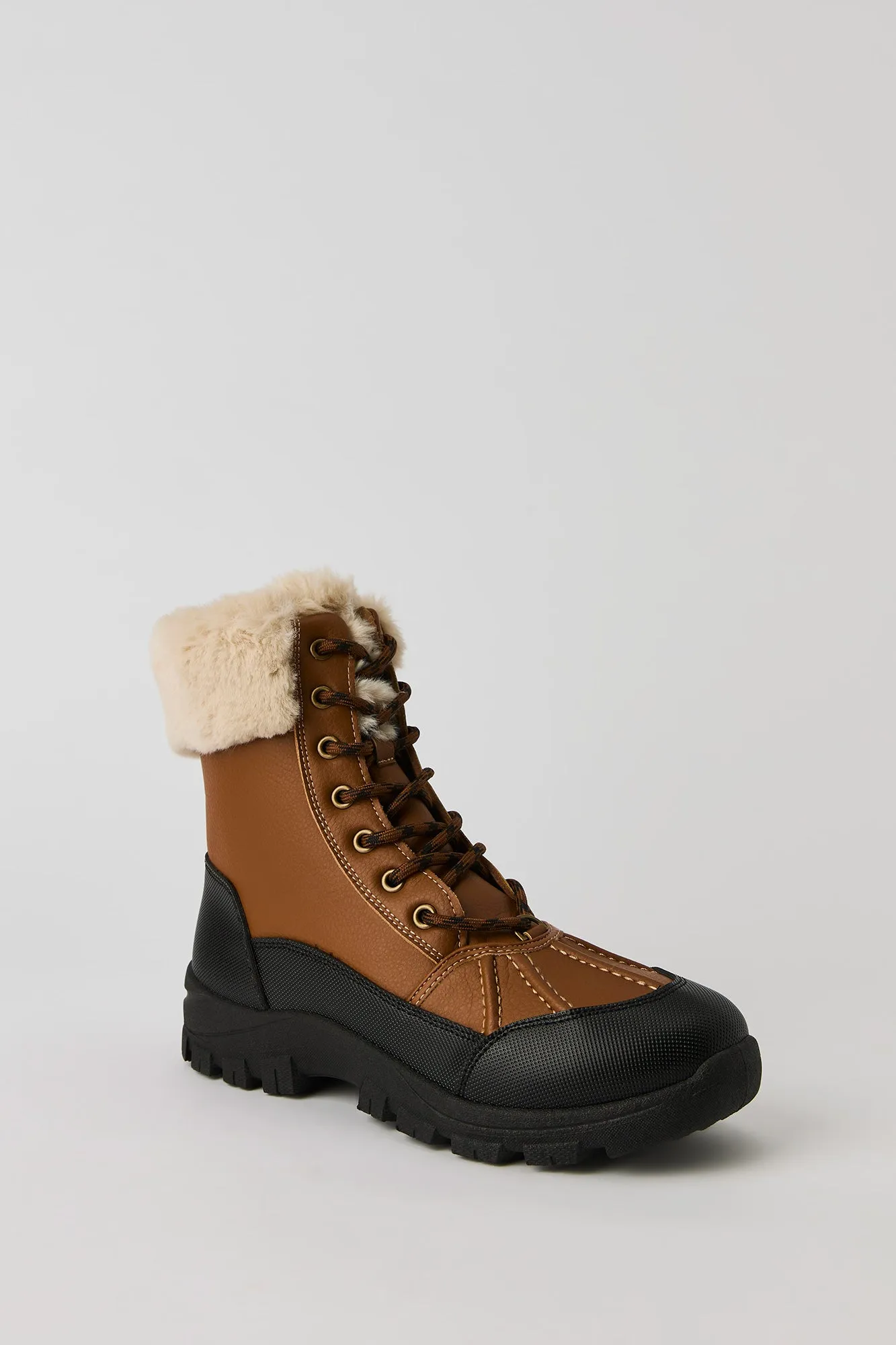 Faux Fur Collared Lace Up Boot sold by Urban Planet product image thumbnail 2