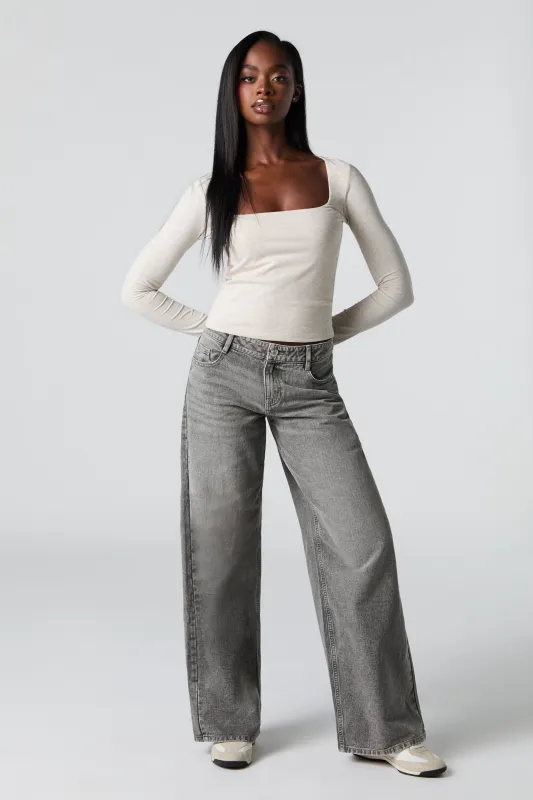 Low Rise Baggy Washed Grey Jean sold by Urban Planet