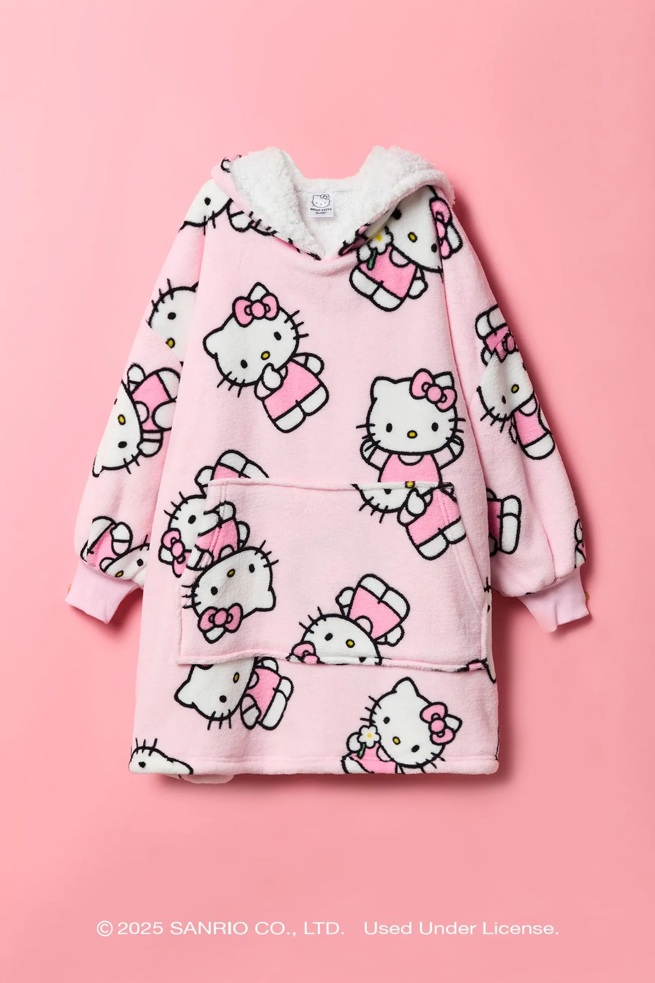 Hello Kitty® Girls Oversized Plush Blanket Hoodie sold by Urban Planet product image thumbnail 3