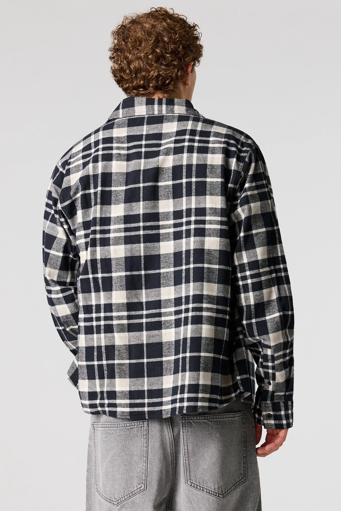 Boxy Flannel Button-Up Top sold by Urban Planet product image thumbnail 2