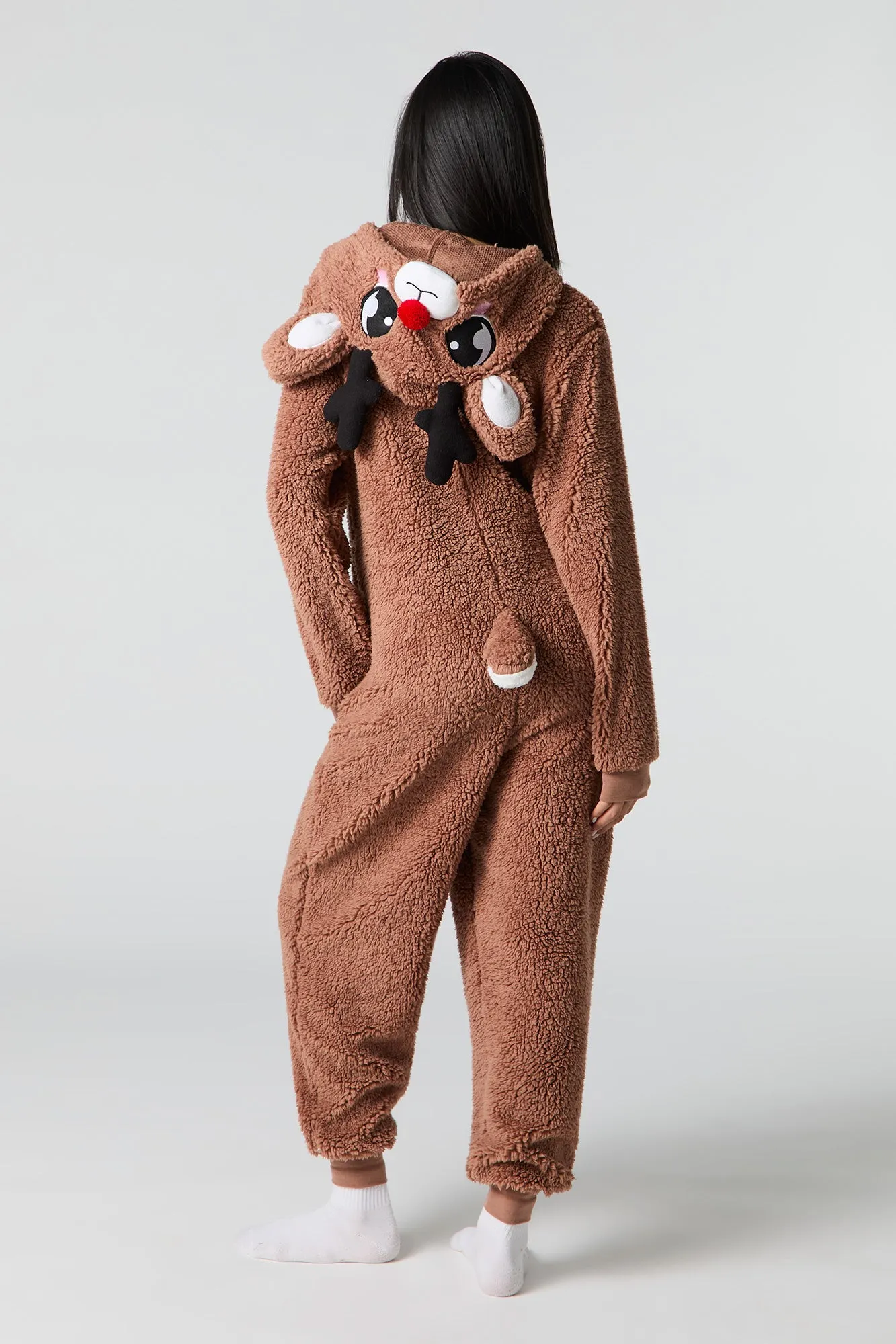 3D Rudolph Sherpa Onesie sold by Urban Planet product image thumbnail 4