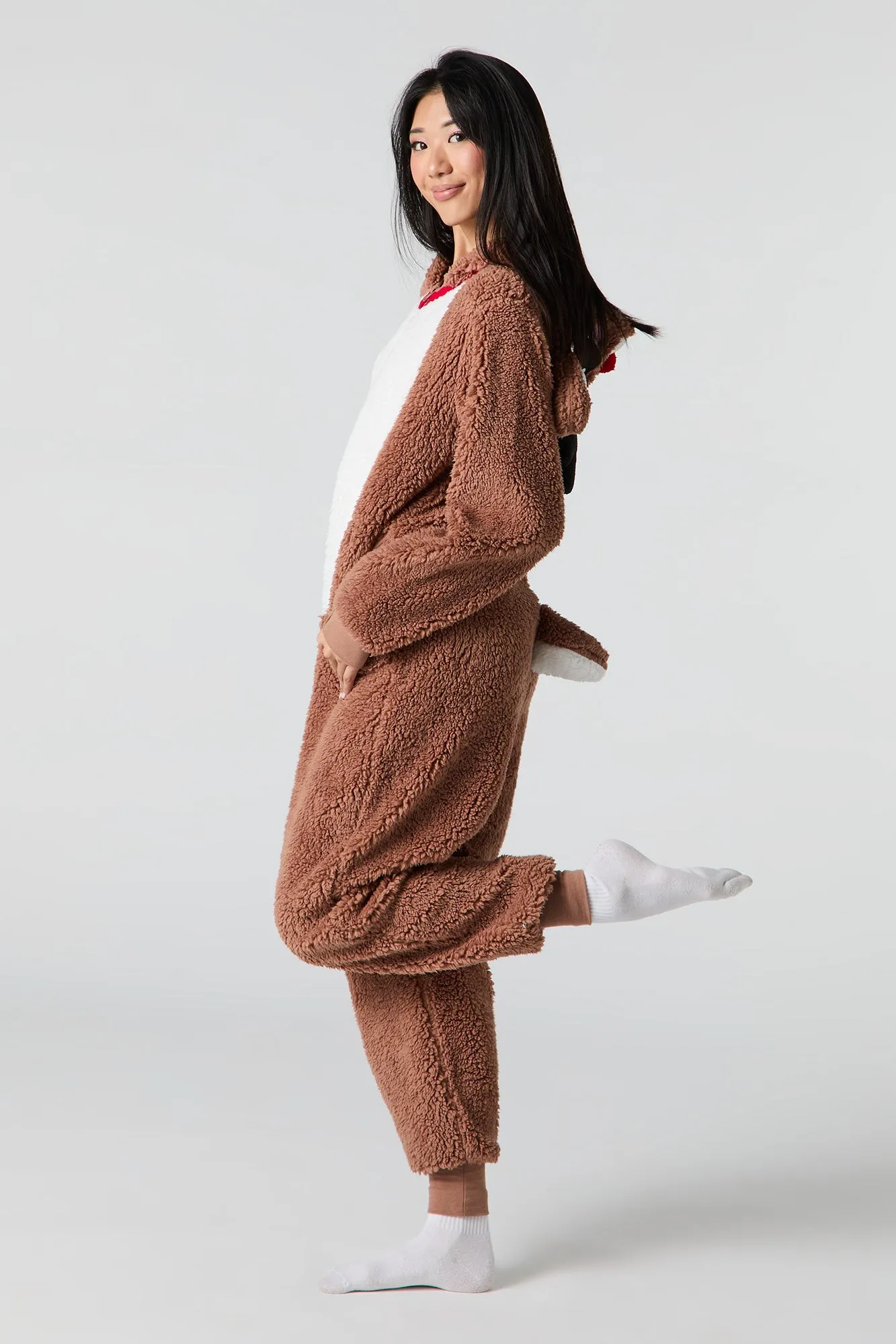 3D Rudolph Sherpa Onesie sold by Urban Planet product image thumbnail 2