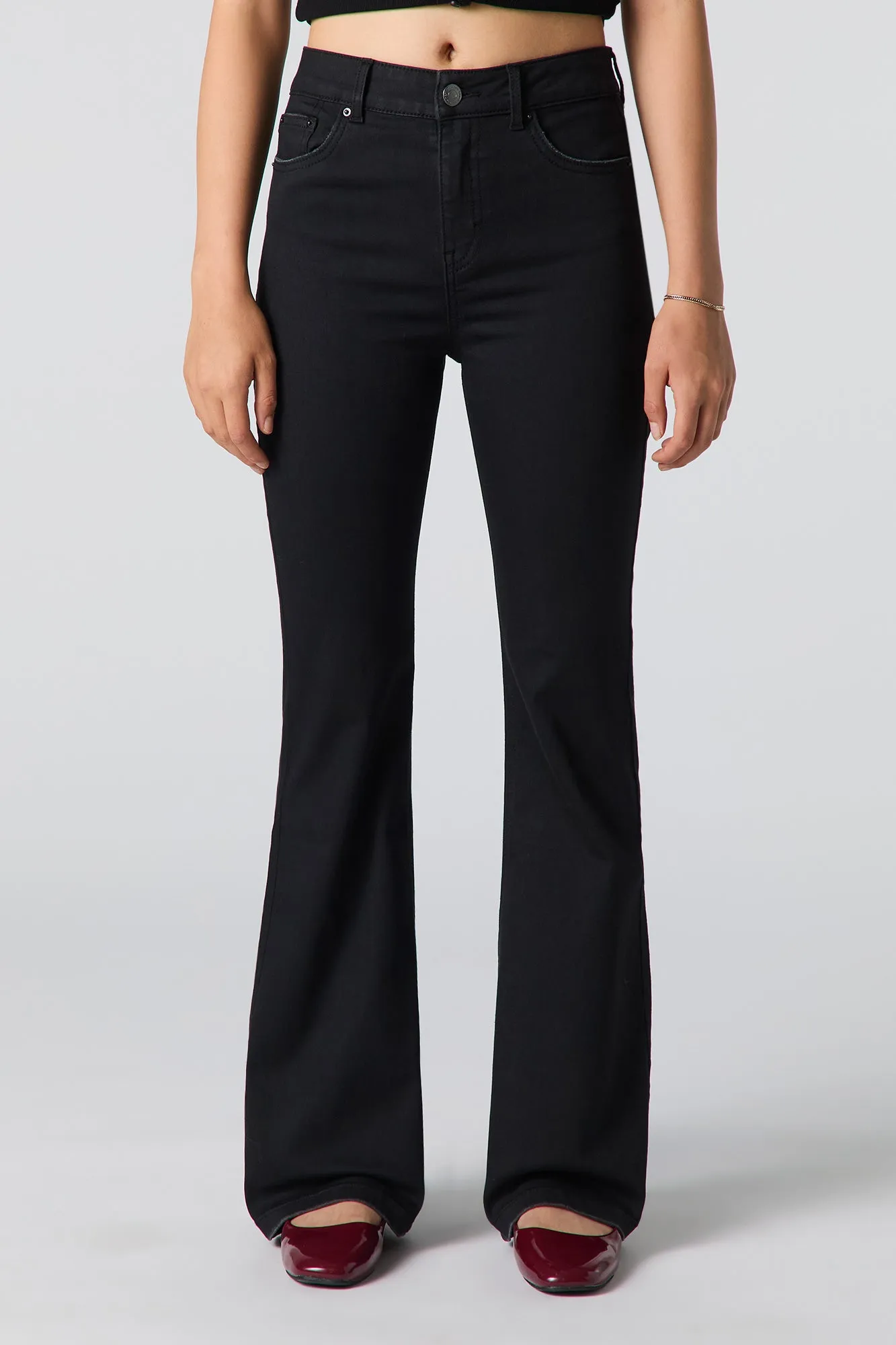 Black High Rise Flare Jean sold by Urban Planet product image thumbnail 2