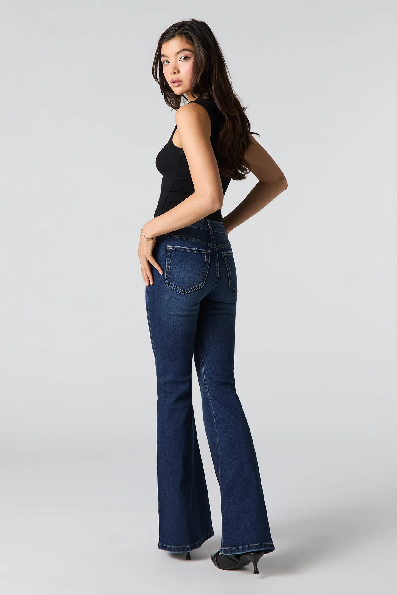 Dark High Rise Flare Jean sold by Urban Planet product image thumbnail 3