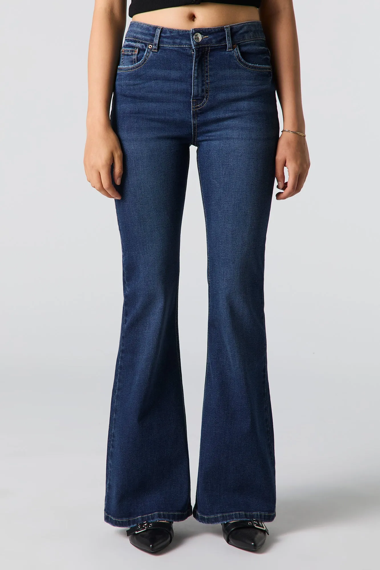 Dark High Rise Flare Jean sold by Urban Planet product image thumbnail 2