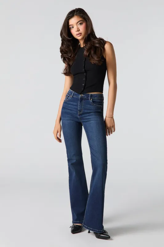 Dark High Rise Flare Jean sold by Urban Planet