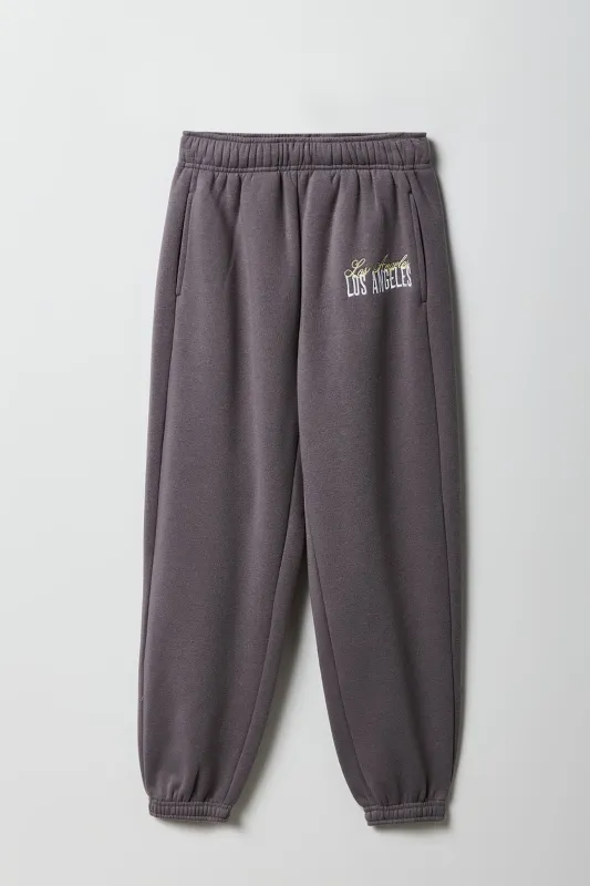 Girls Embroidered Fleece Jogger sold by Urban Planet