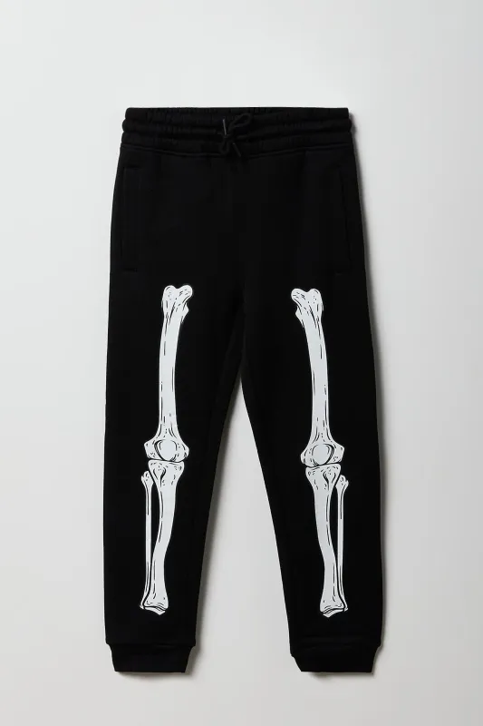 Kids Skeleton Graphic Fleece Jogger sold by Urban Planet