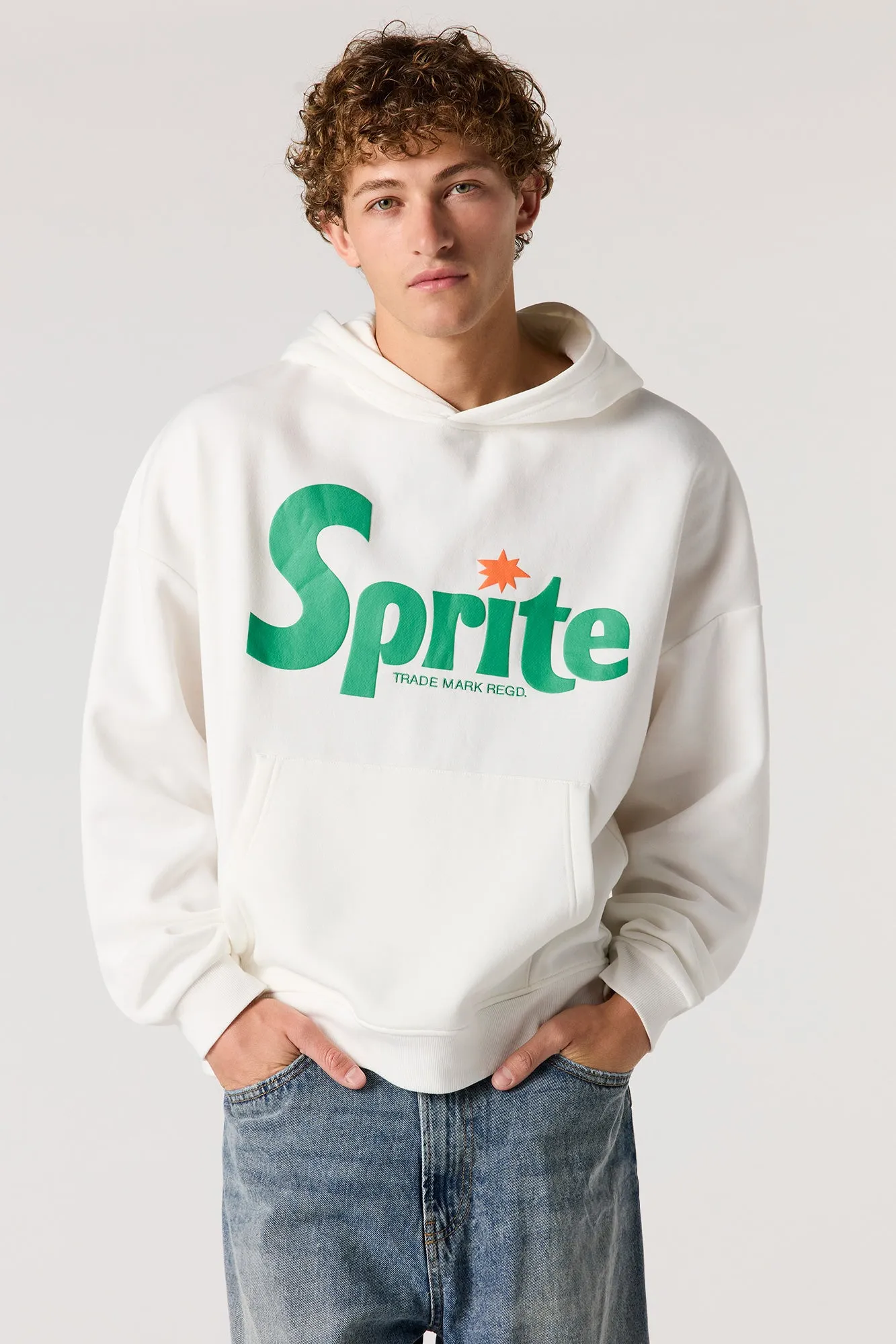 Sprite Embroidered Fleece Boxy Hoodie sold by Urban Planet
