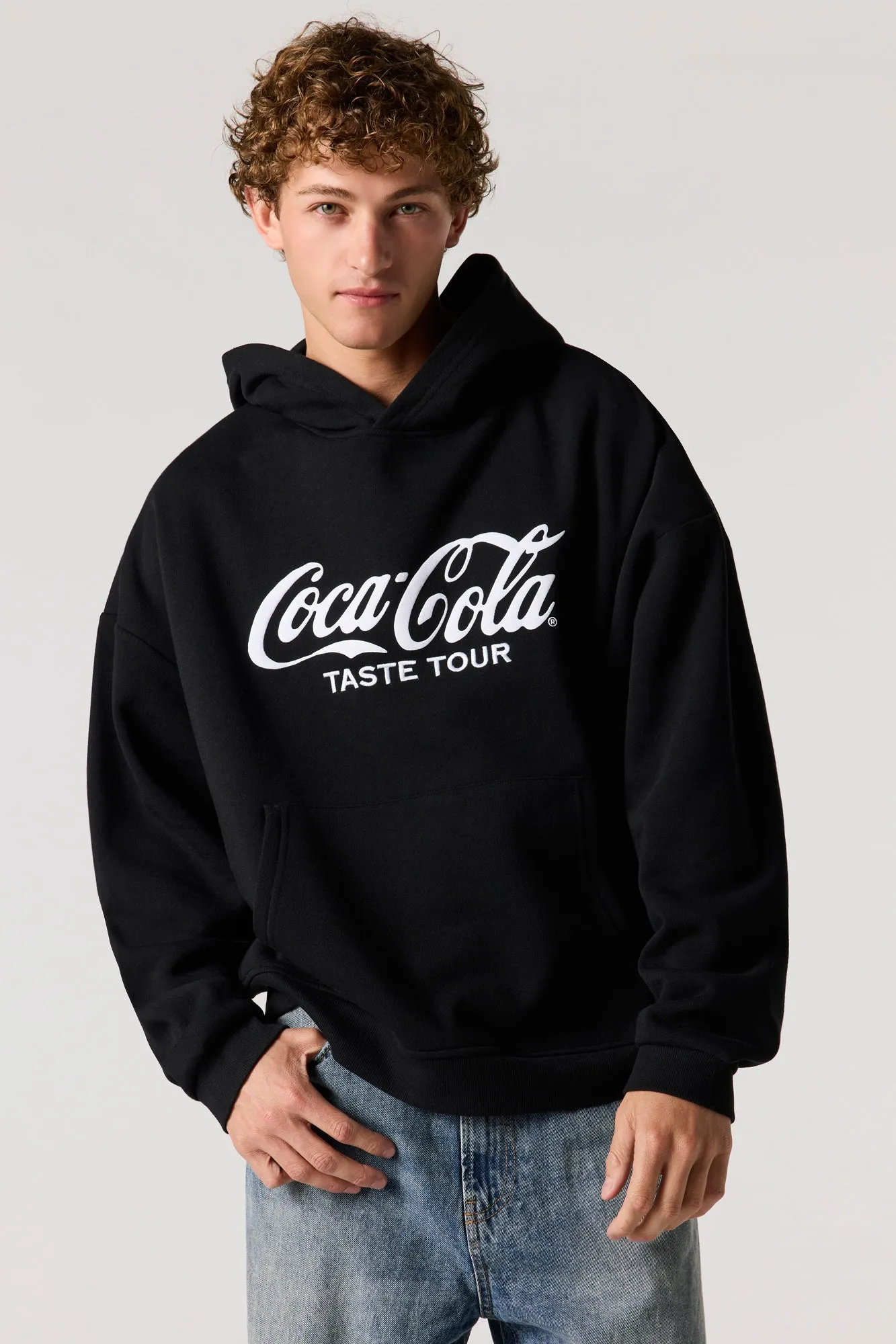 Coca Cola Embroidered Fleece Boxy Hoodie sold by Urban Planet product image thumbnail 2