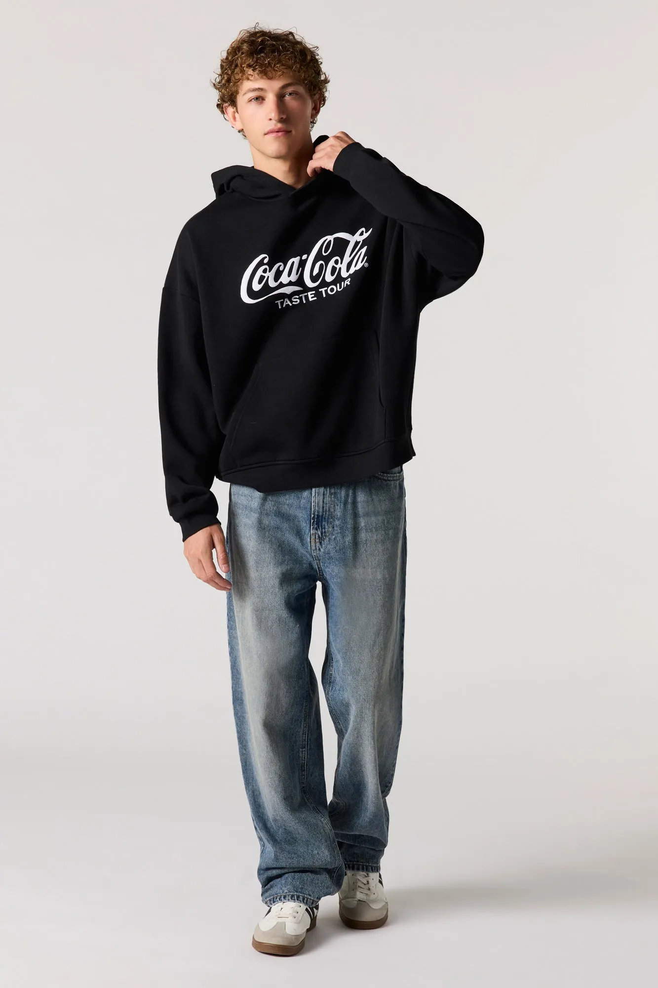 Coca Cola Embroidered Fleece Boxy Hoodie sold by Urban Planet product image thumbnail 3
