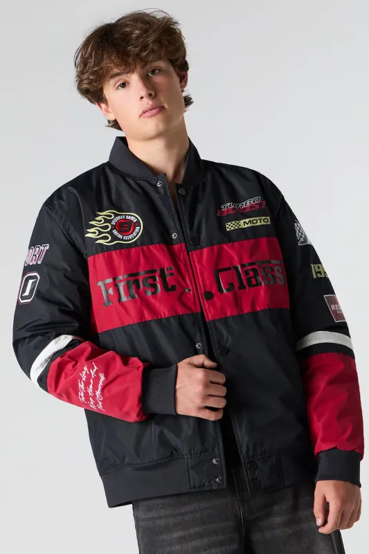 Colourblock Racing Bomber Jacket sold by Urban Planet