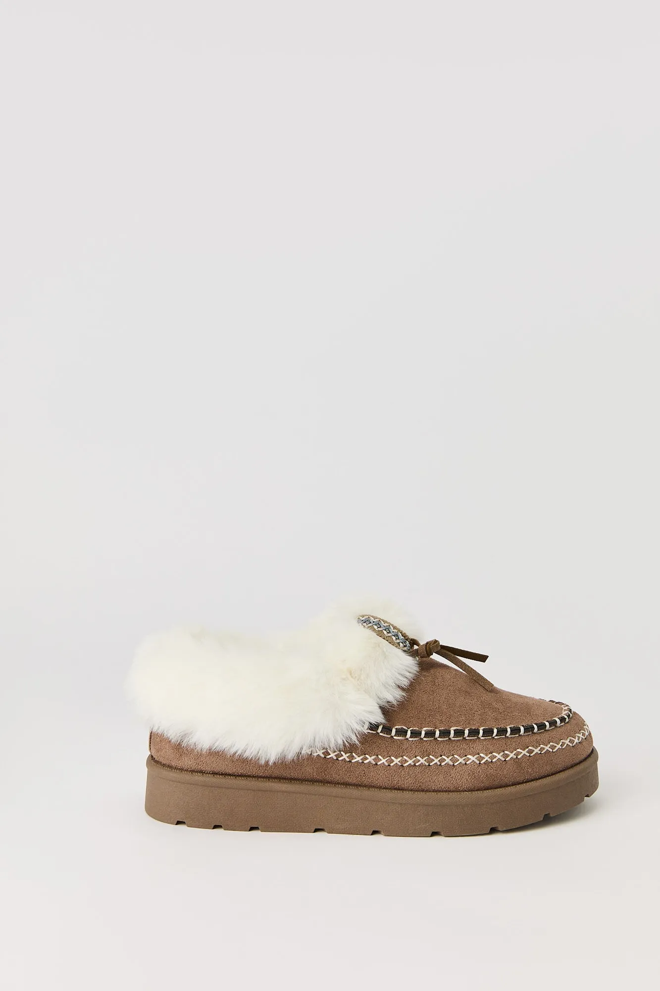 Faux Fur Embroidered Slipper Booties sold by Urban Planet product image thumbnail 2