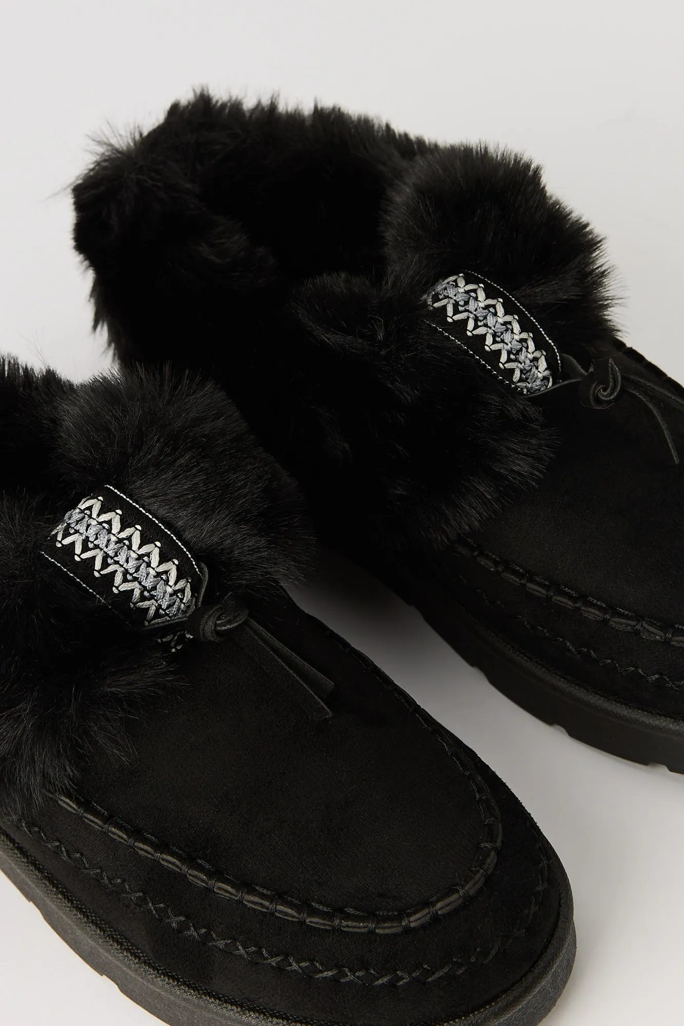 Faux Fur Embroidered Slipper Booties sold by Urban Planet product image thumbnail 5