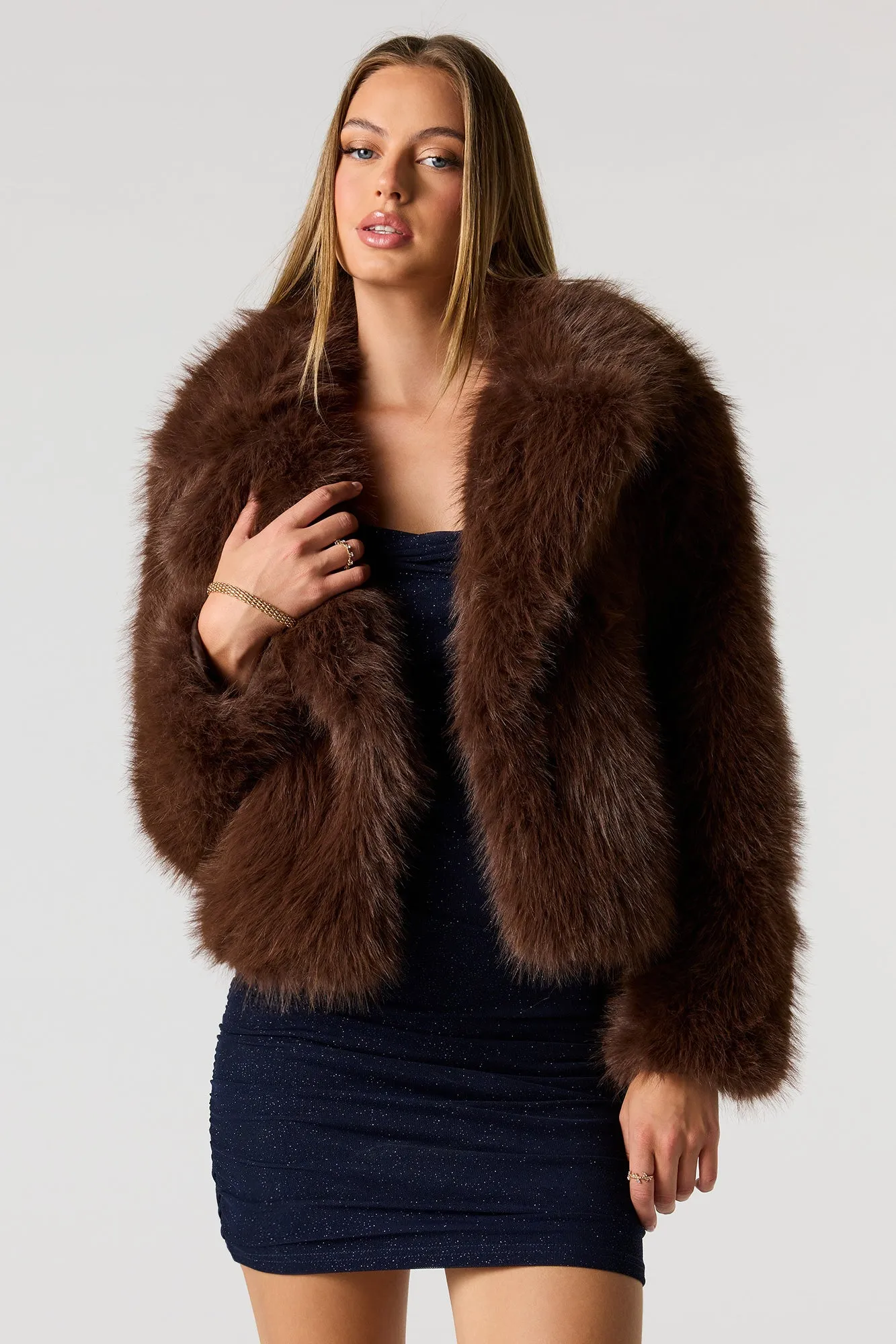 Faux Fur Collared Jacket sold by Urban Planet product image thumbnail 4