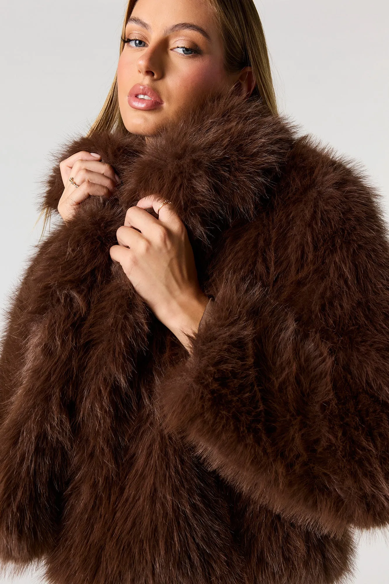 Faux Fur Collared Jacket sold by Urban Planet