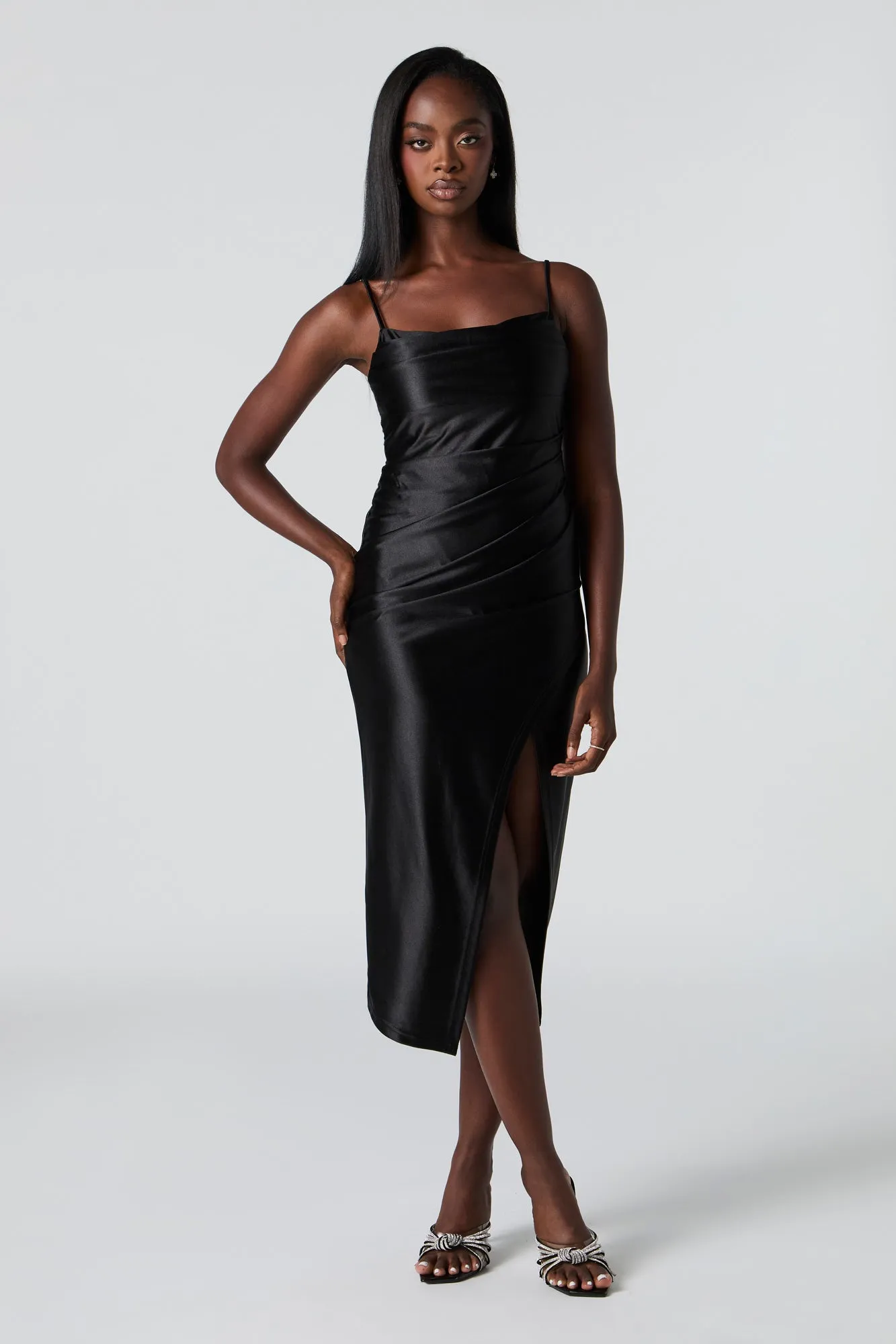 Satin Midi Wrap Dress sold by Urban Planet product image thumbnail 4