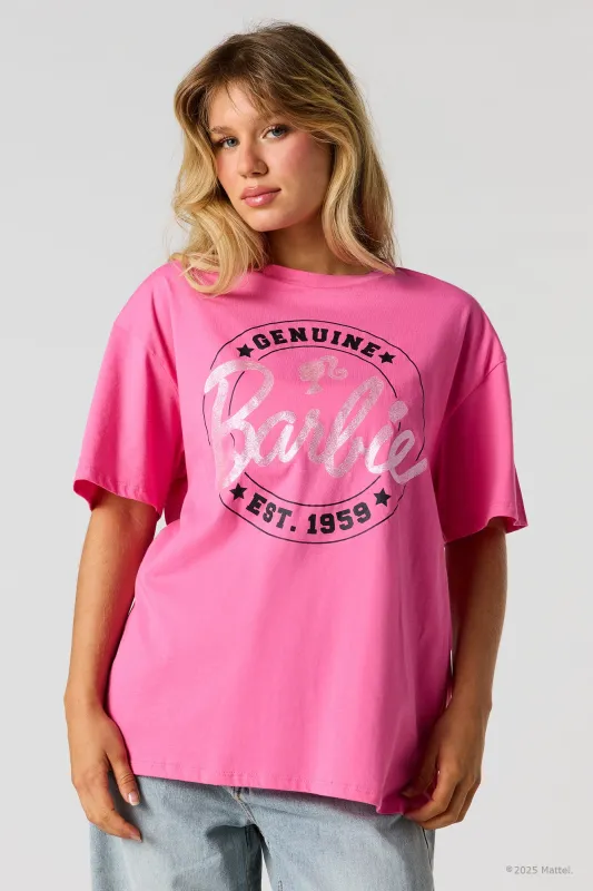 Barbie™ Glitter Graphic Boyfriend T-Shirt sold by Urban Planet