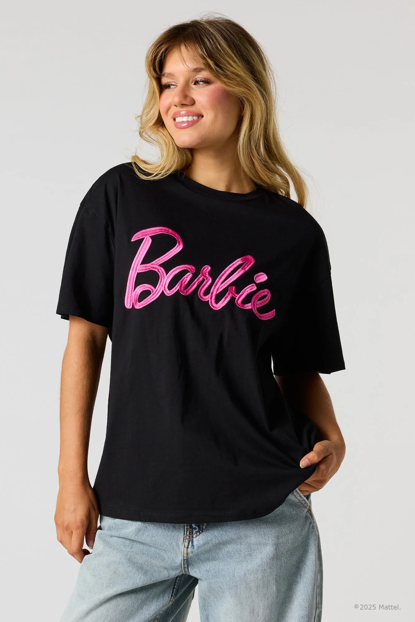 Barbie™ Chenille Embroidered Boyfriend T-Shirt sold by Urban Planet product image thumbnail 2