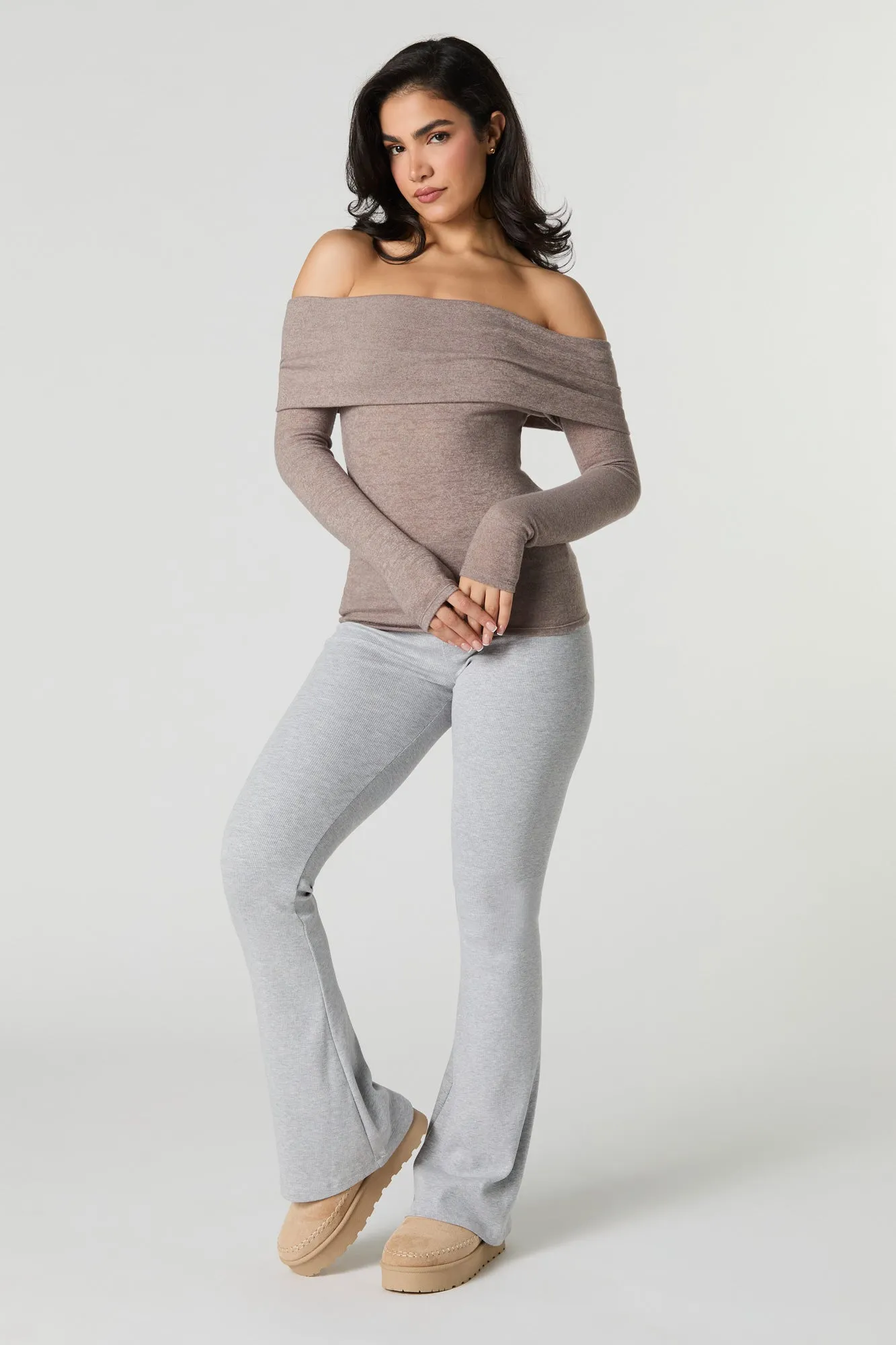 Knit Off Shoulder Long Sleeve Top sold by Urban Planet product image thumbnail 3
