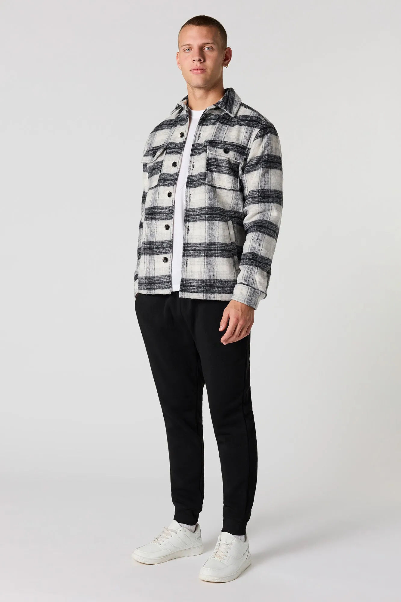 Plaid Faux Fur Lined Shacket sold by Urban Planet product image thumbnail 3