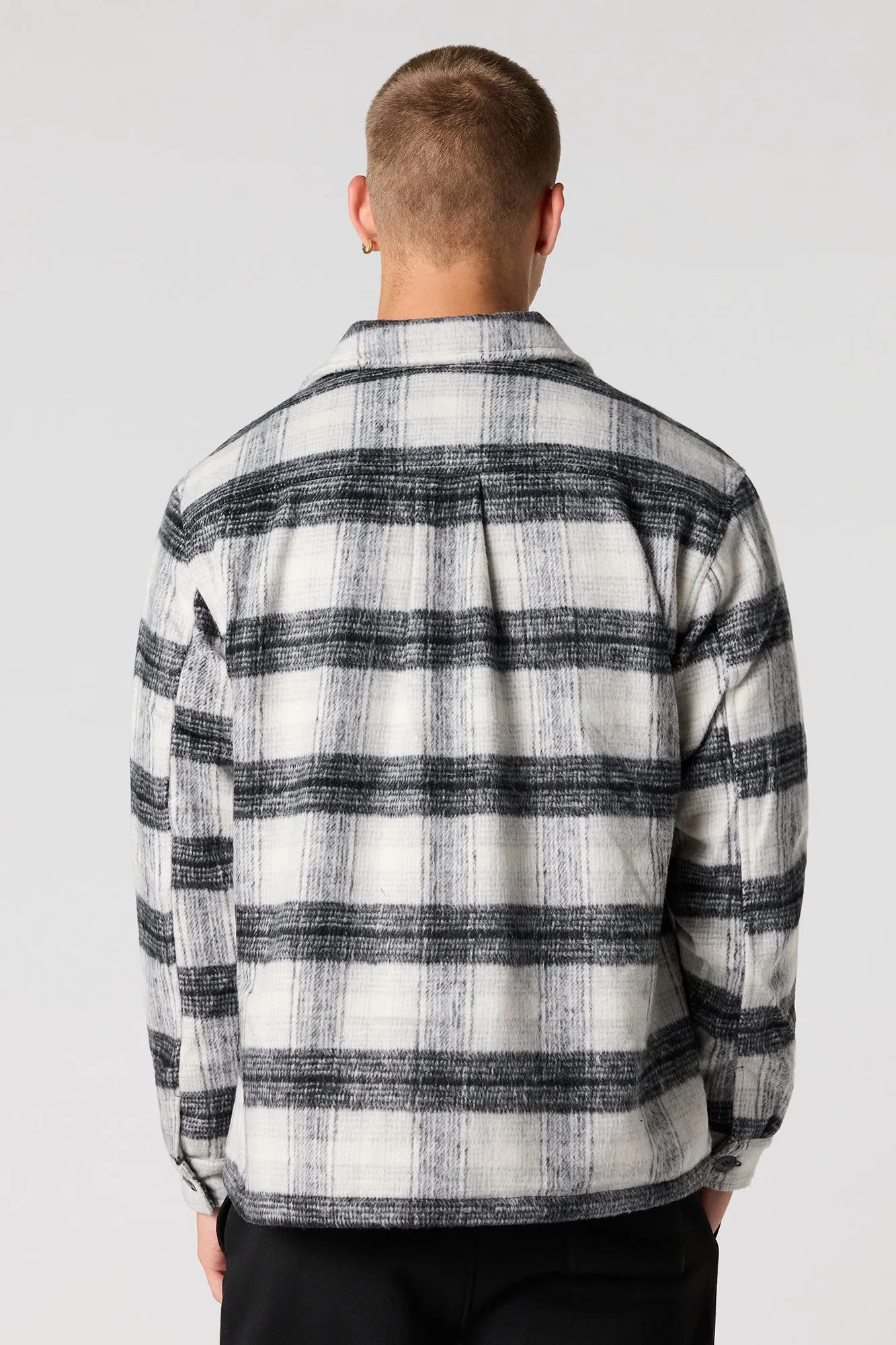 Plaid Faux Fur Lined Shacket sold by Urban Planet product image thumbnail 2