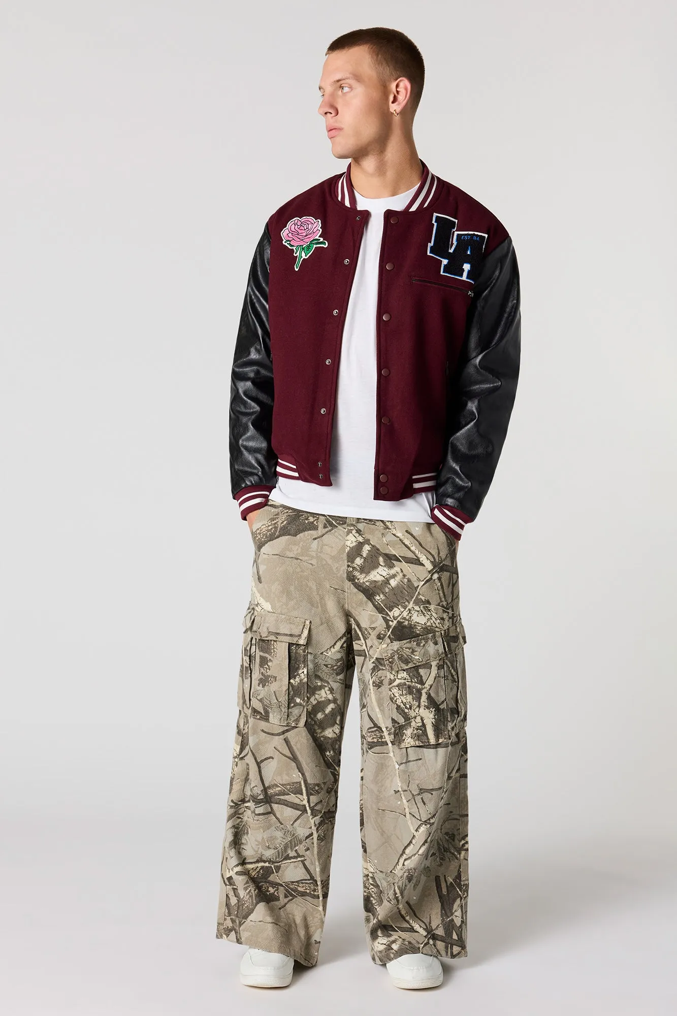 LA Chenille Embroidered Varsity Jacket sold by Urban Planet product image thumbnail 3