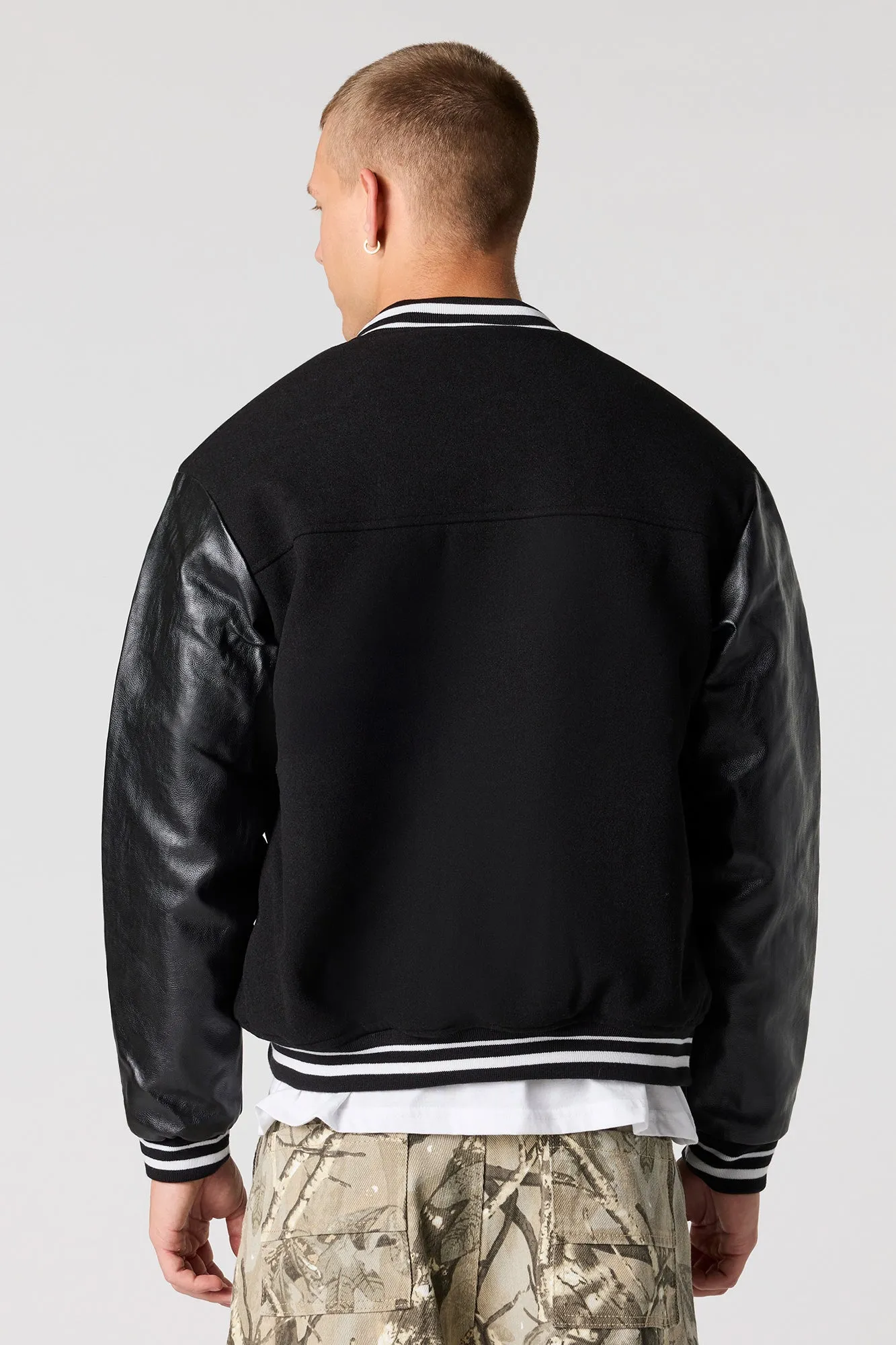 LA Chenille Embroidered Varsity Jacket sold by Urban Planet product image thumbnail 5