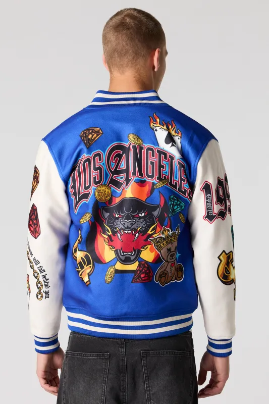 Chenille Embroidered Varsity Jacket sold by Urban Planet