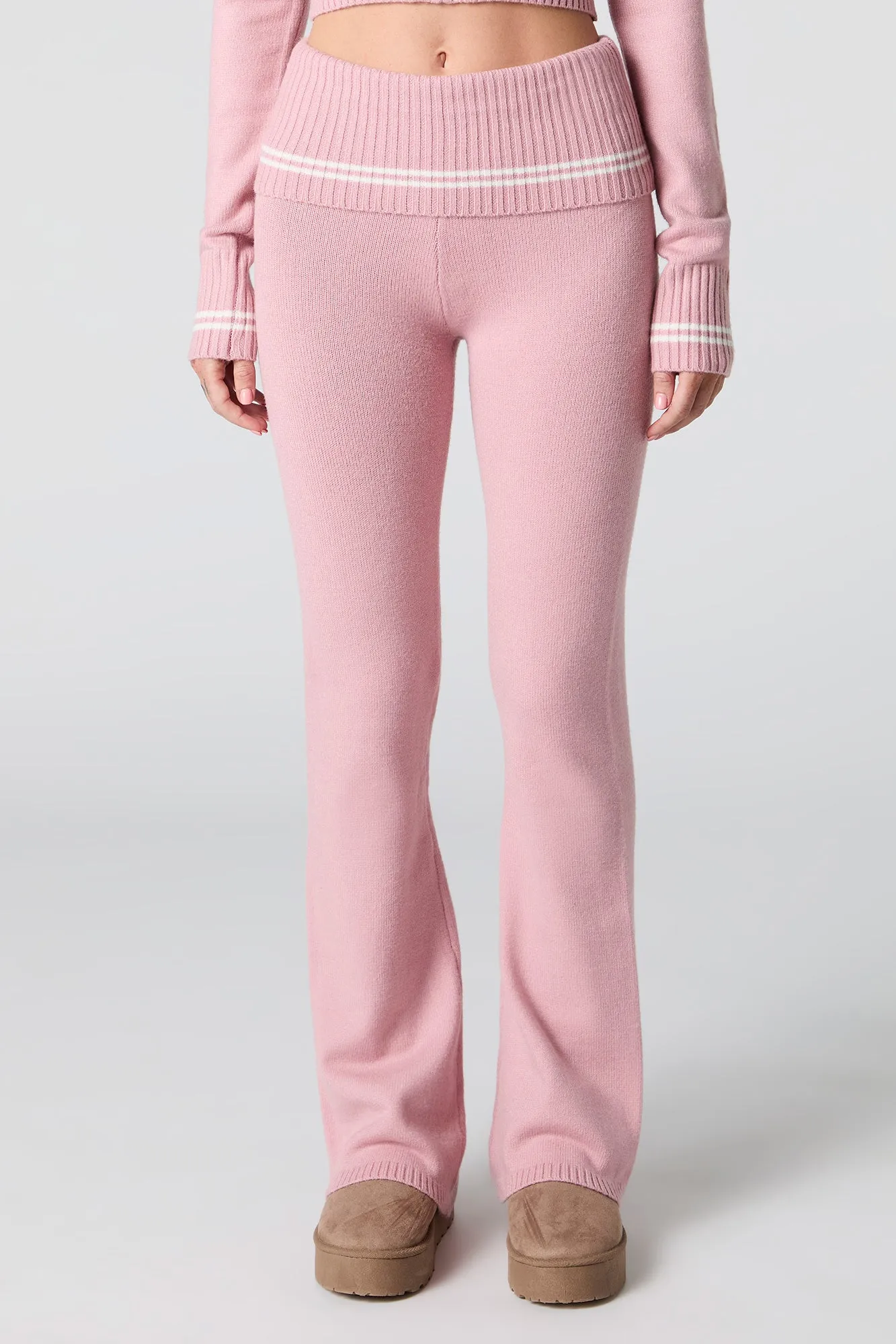 Foldover Waist Knit Flare Pant sold by Urban Planet product image thumbnail 2