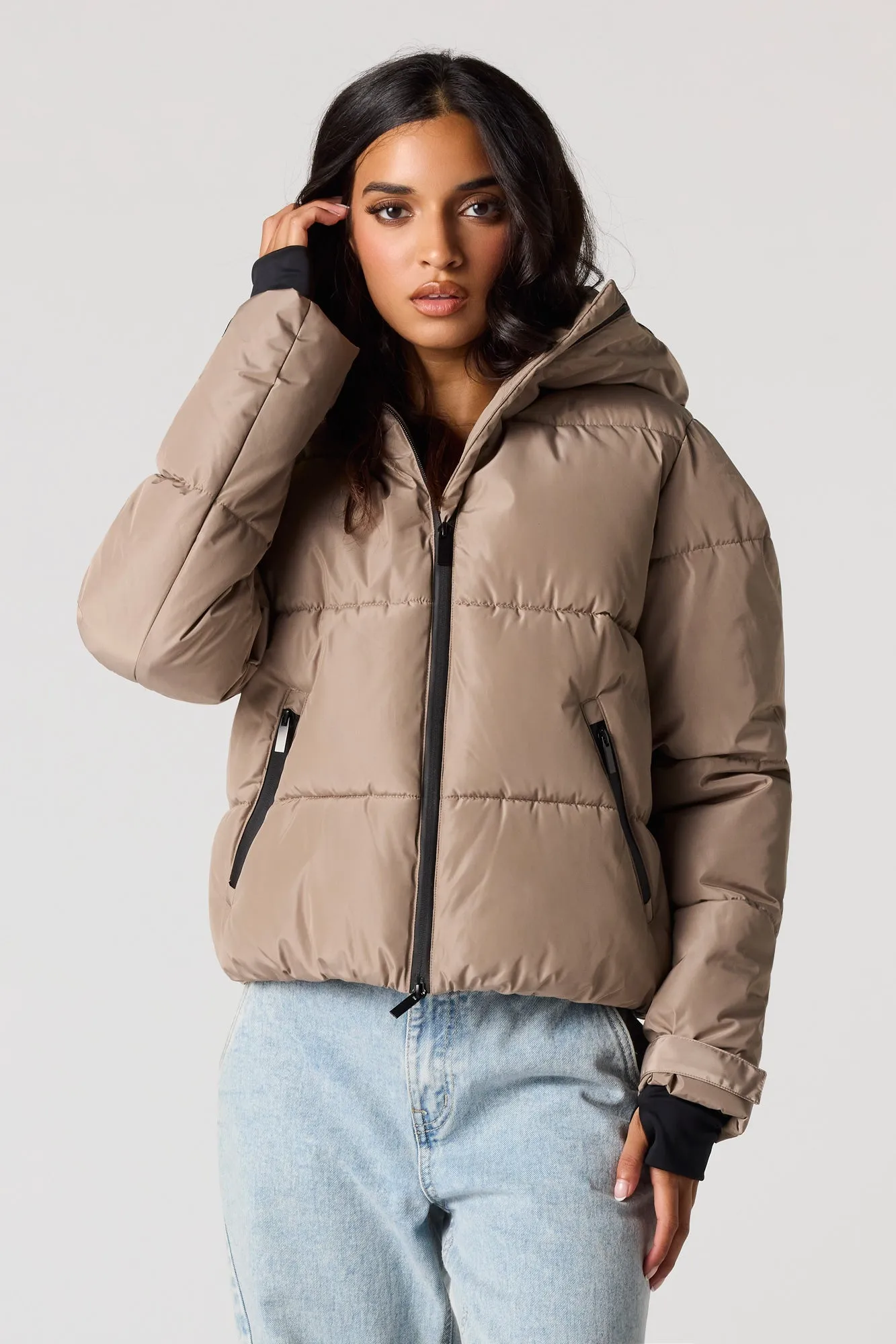 Puffer Hooded Jacket sold by Urban Planet