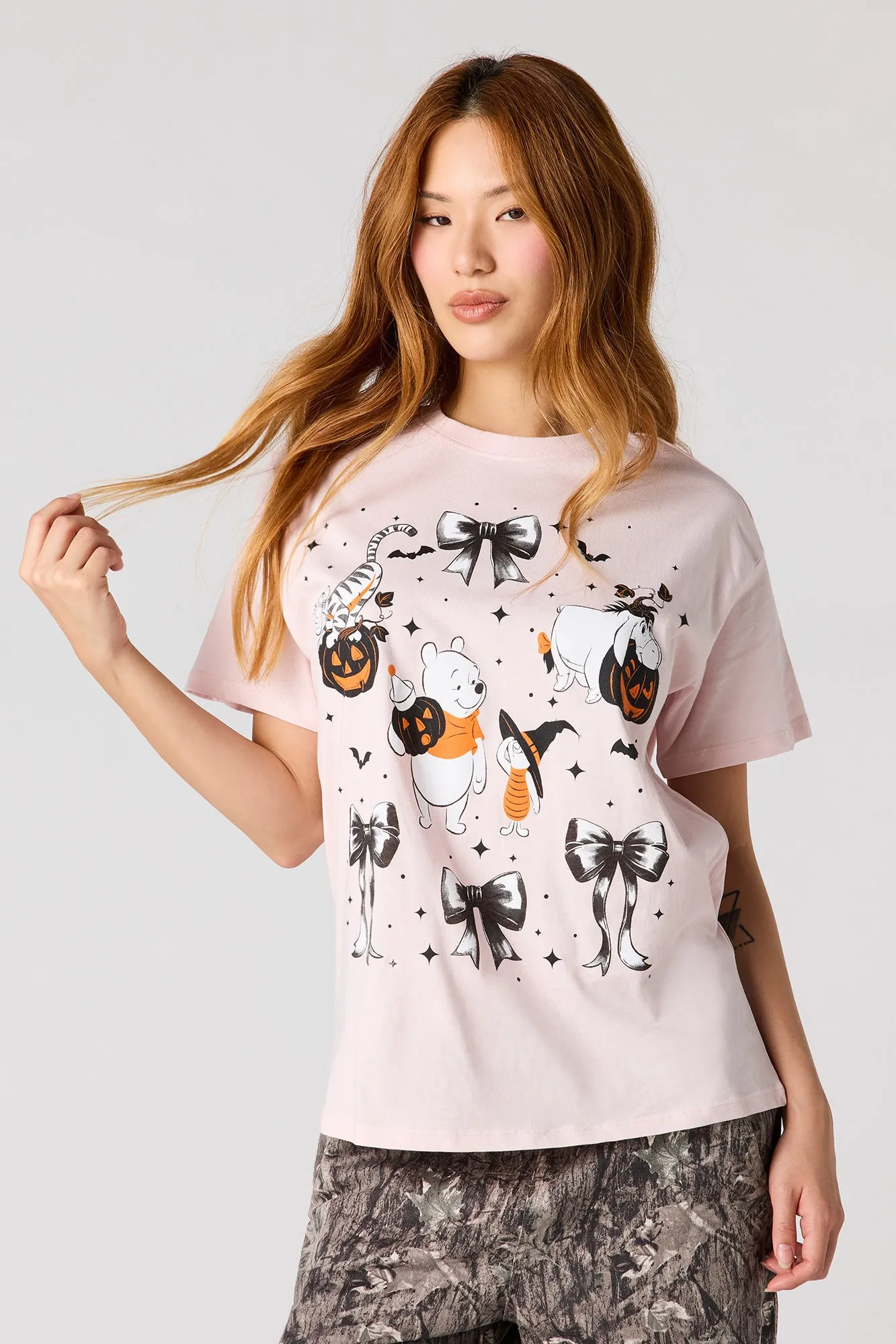 Pooh Bear Halloween Graphic Boyfriend T-Shirt sold by Urban Planet