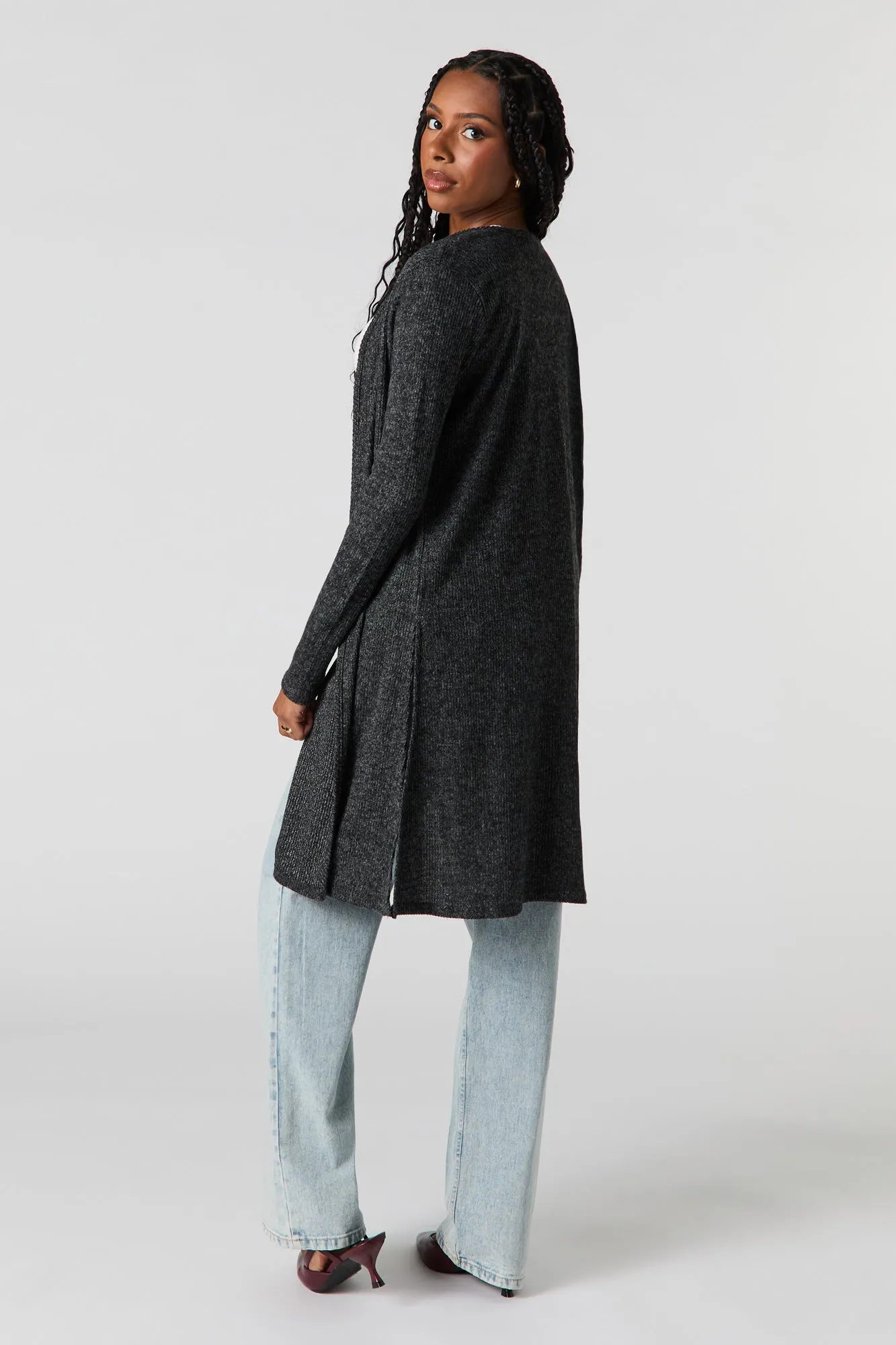 Knit Slit Cardigan sold by Urban Planet product image thumbnail 3