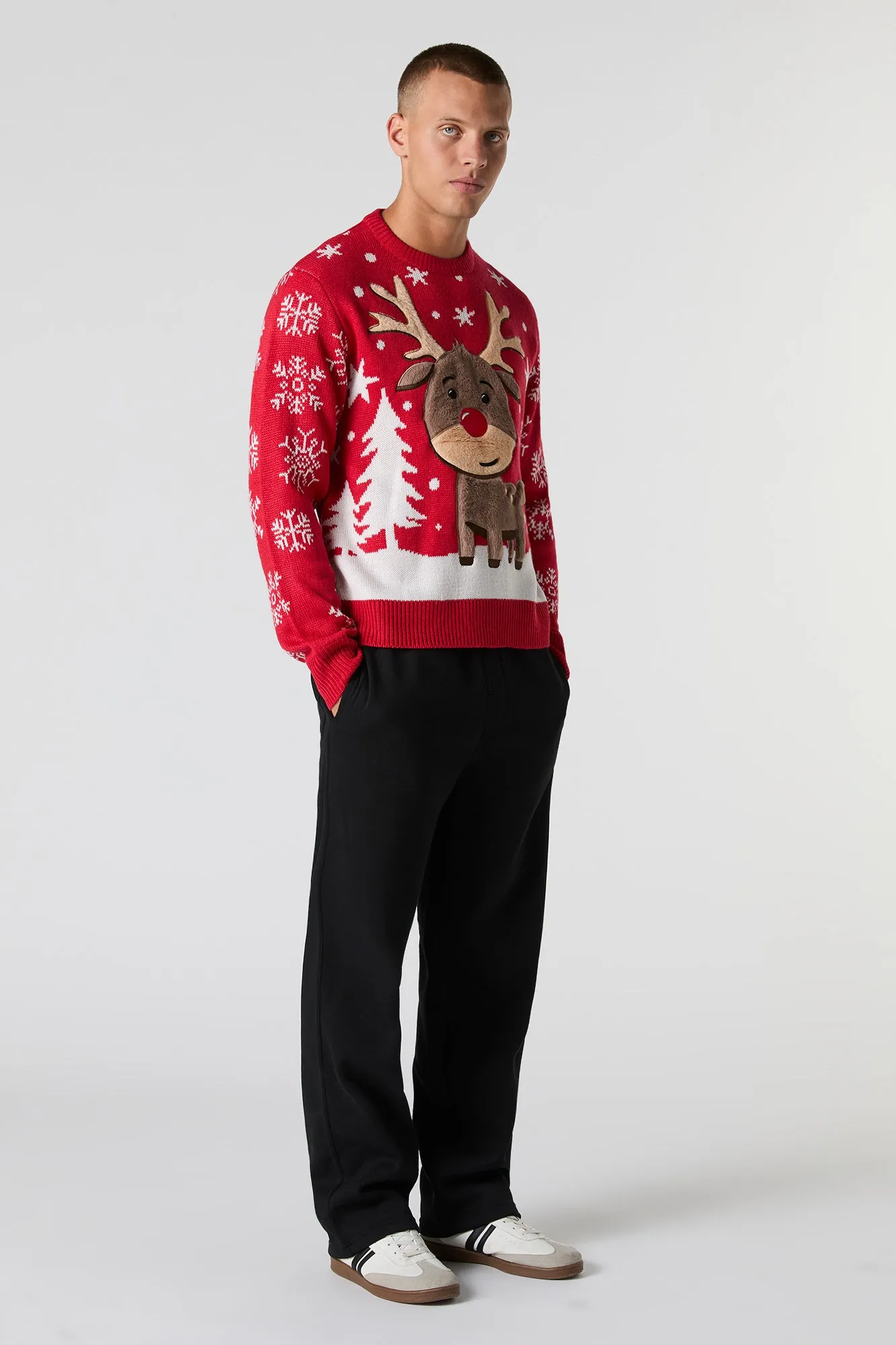 Furry Rudolph Christmas Sweater sold by Urban Planet product image thumbnail 3