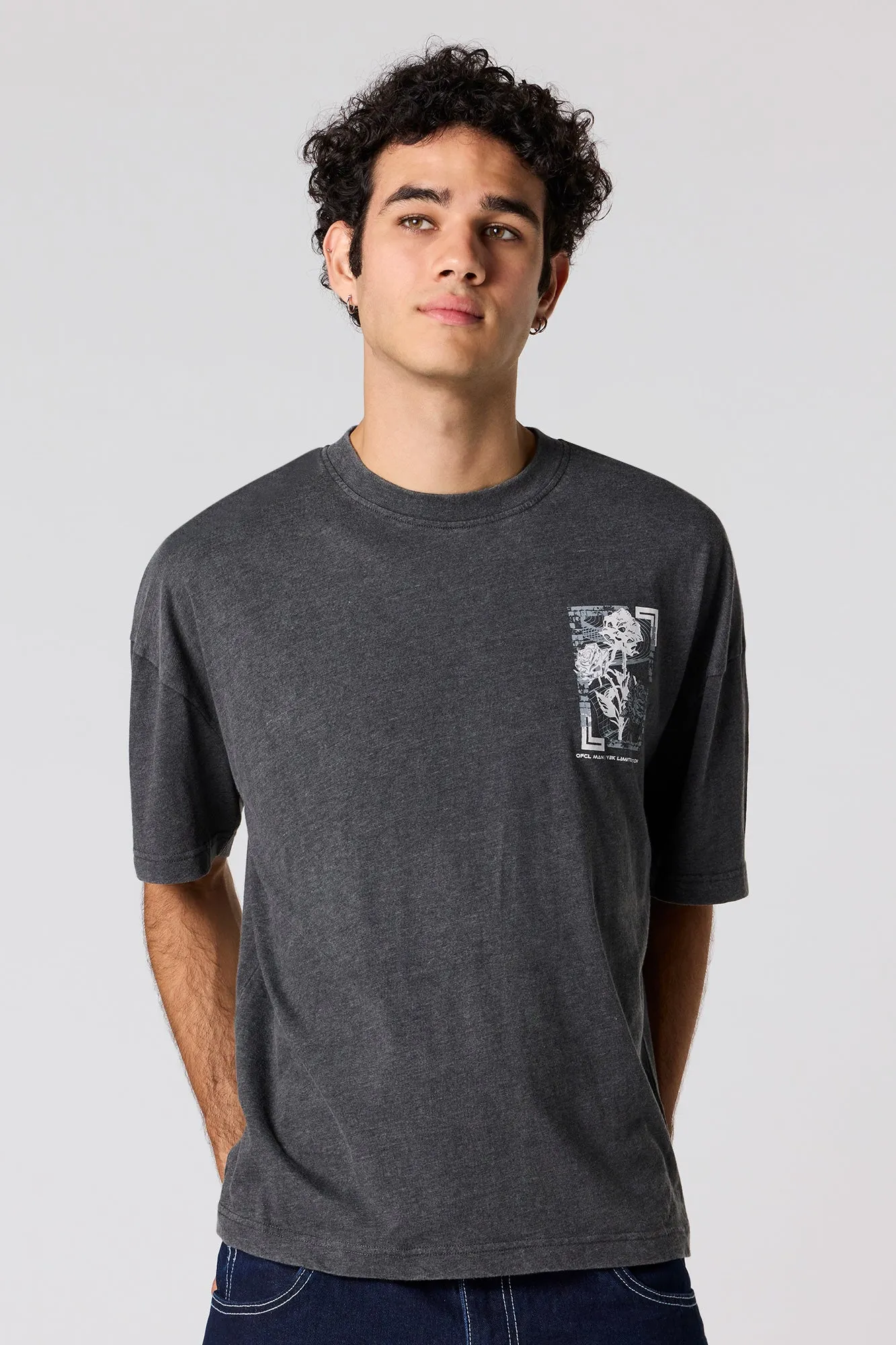 Rose HD Print T-Shirt sold by Urban Planet product image thumbnail 2