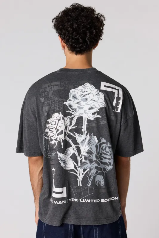 Rose HD Print T-Shirt sold by Urban Planet