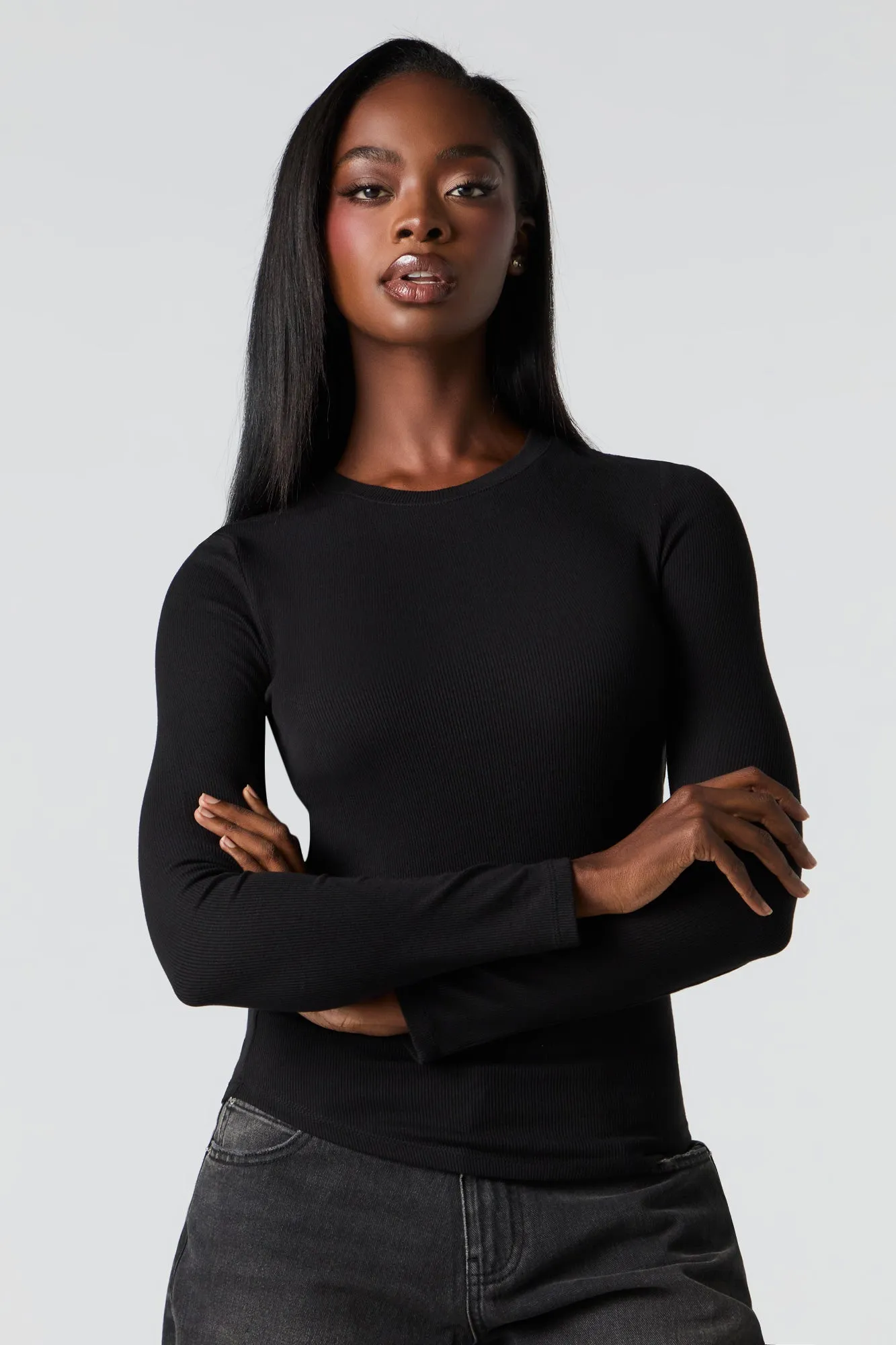 Ribbed Long Sleeve Top sold by Urban Planet product image thumbnail 4