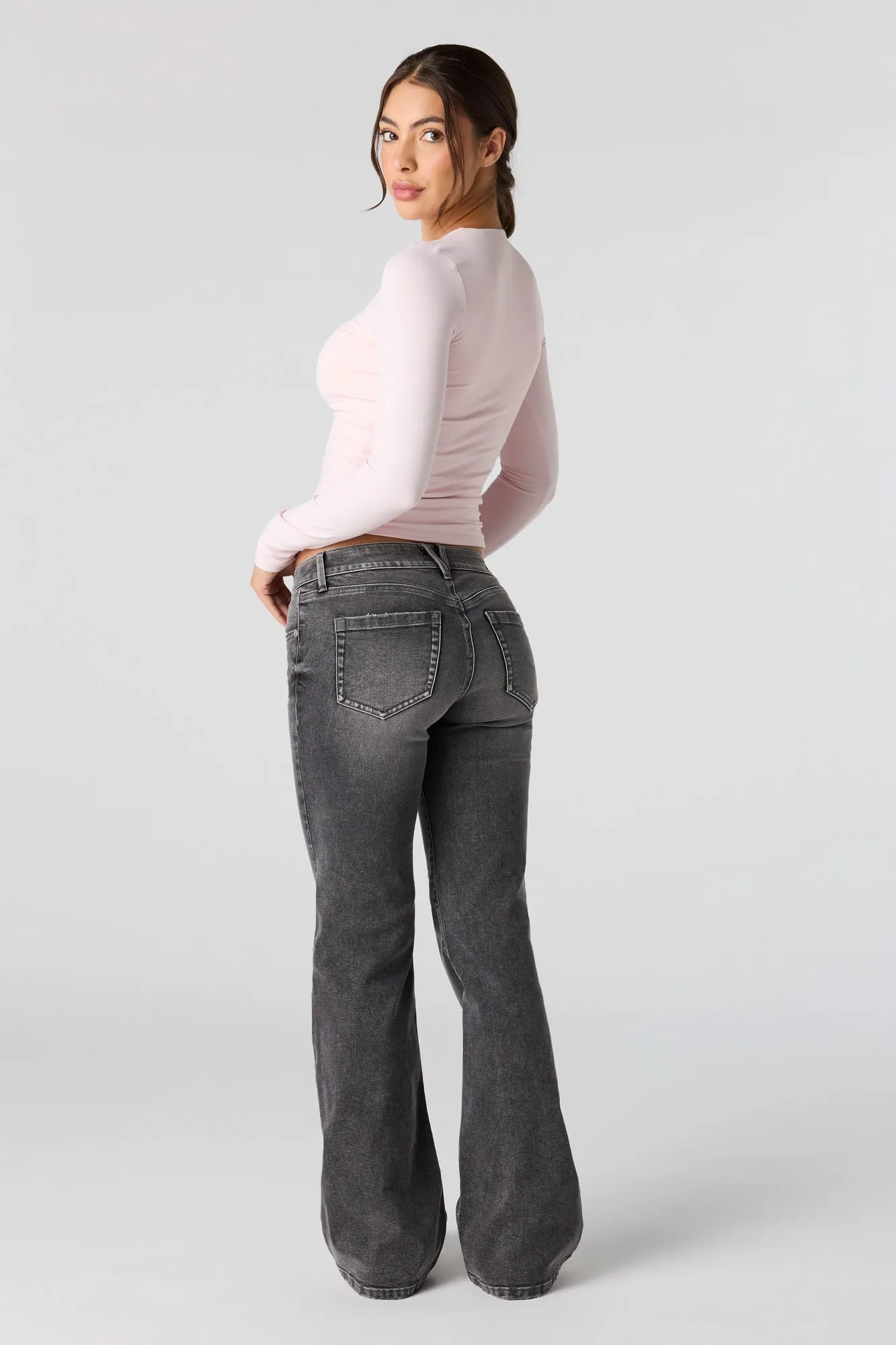 Low Rise Flare Grey Jean sold by Urban Planet product image thumbnail 3