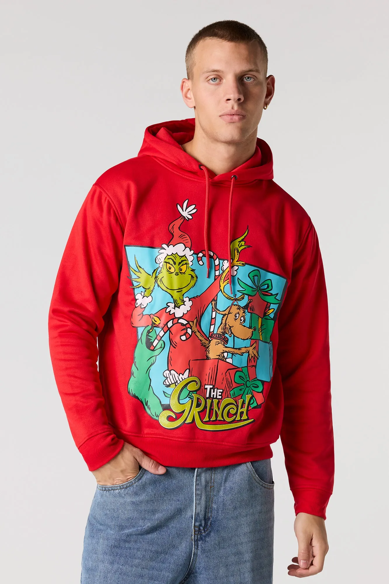 Grinch Graphic Christmas Fleece Hoodie sold by Urban Planet