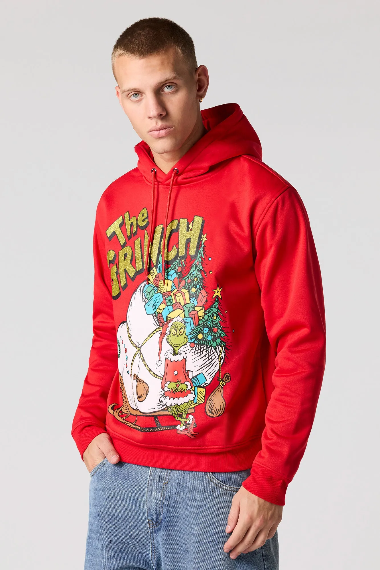 Grinch Graphic Christmas Fleece Hoodie sold by Urban Planet product image thumbnail 4