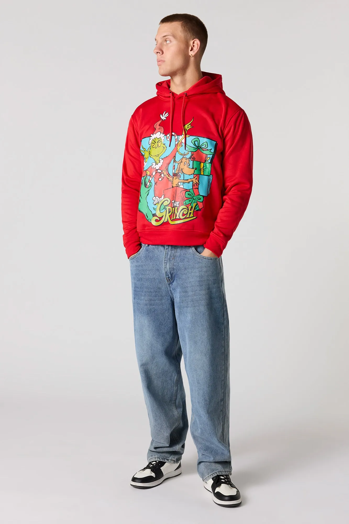 Grinch Graphic Christmas Fleece Hoodie sold by Urban Planet product image thumbnail 3