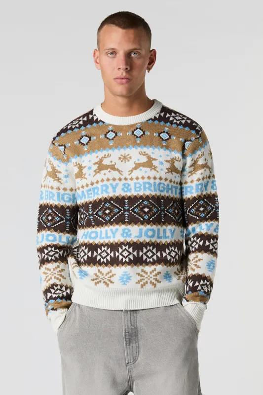 Reindeer Fair Isle Christmas Sweater sold by Urban Planet