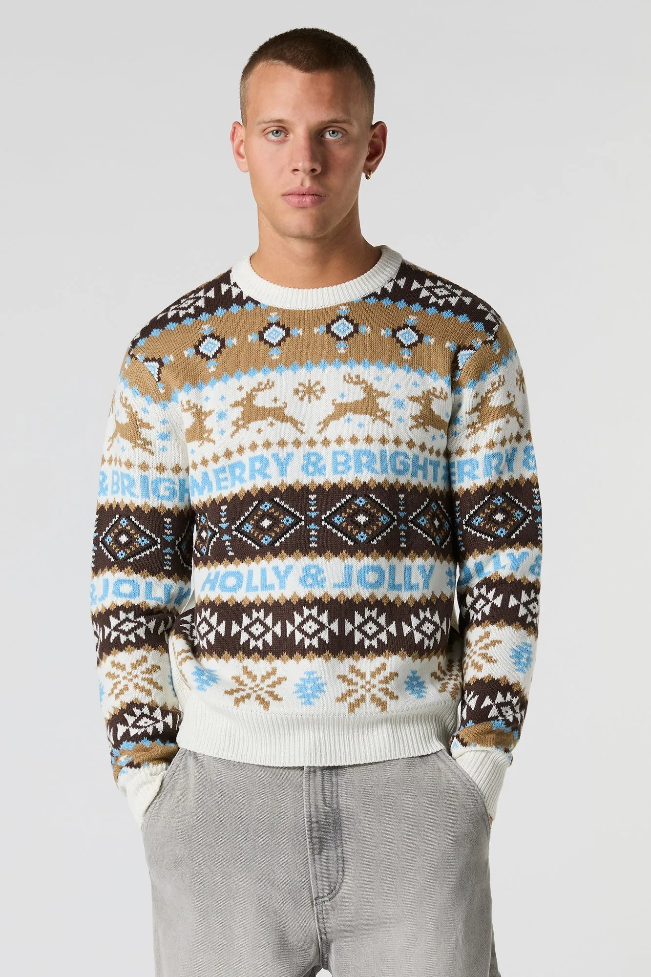 Reindeer Fair Isle Christmas Sweater sold by Urban Planet