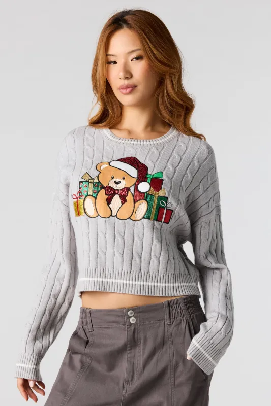 Christmas Teddy Embroidered Sweater sold by Urban Planet